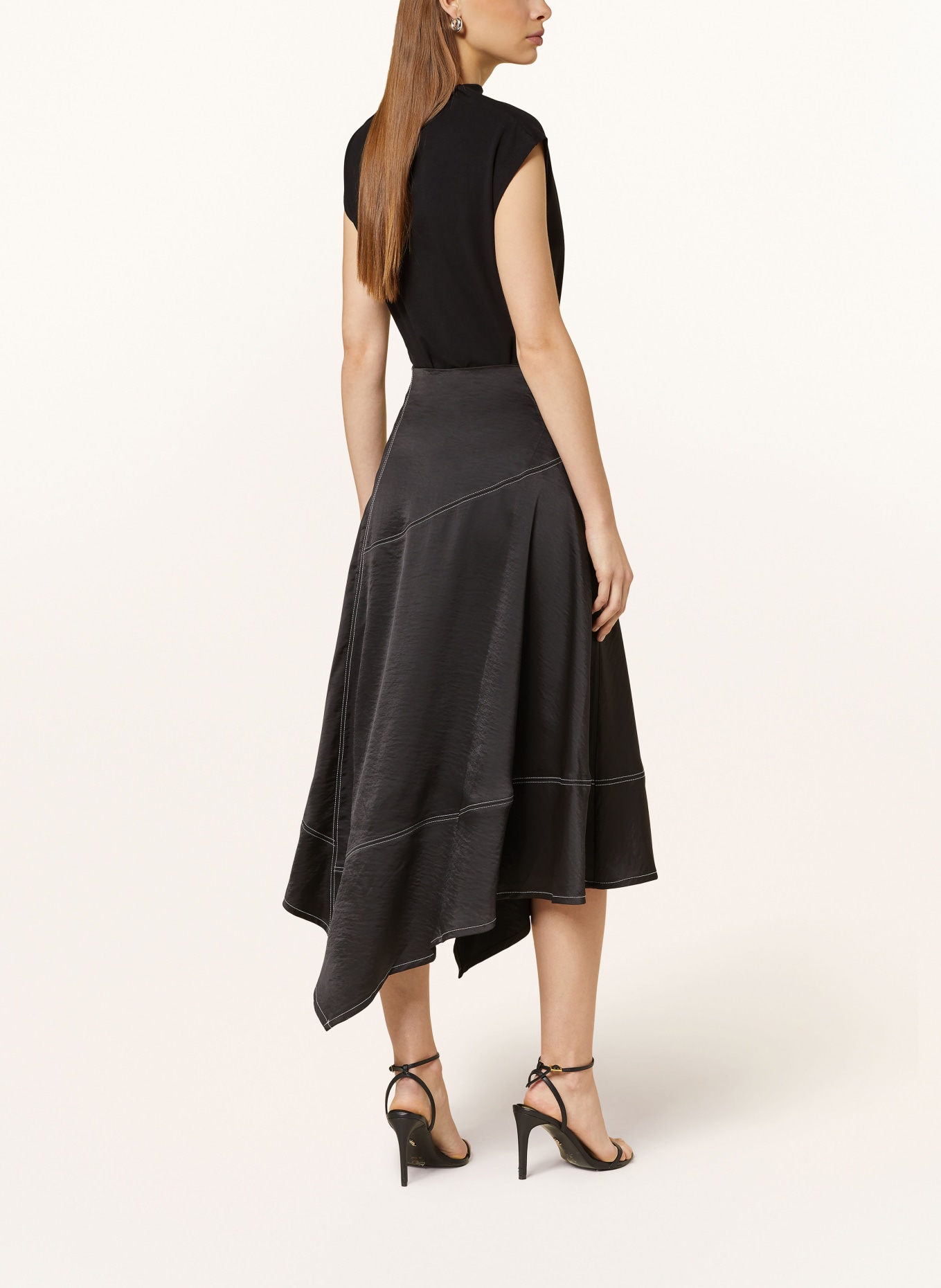ALLSAINTS Satin skirt AGNES, Color: BLACK (Image 3)
