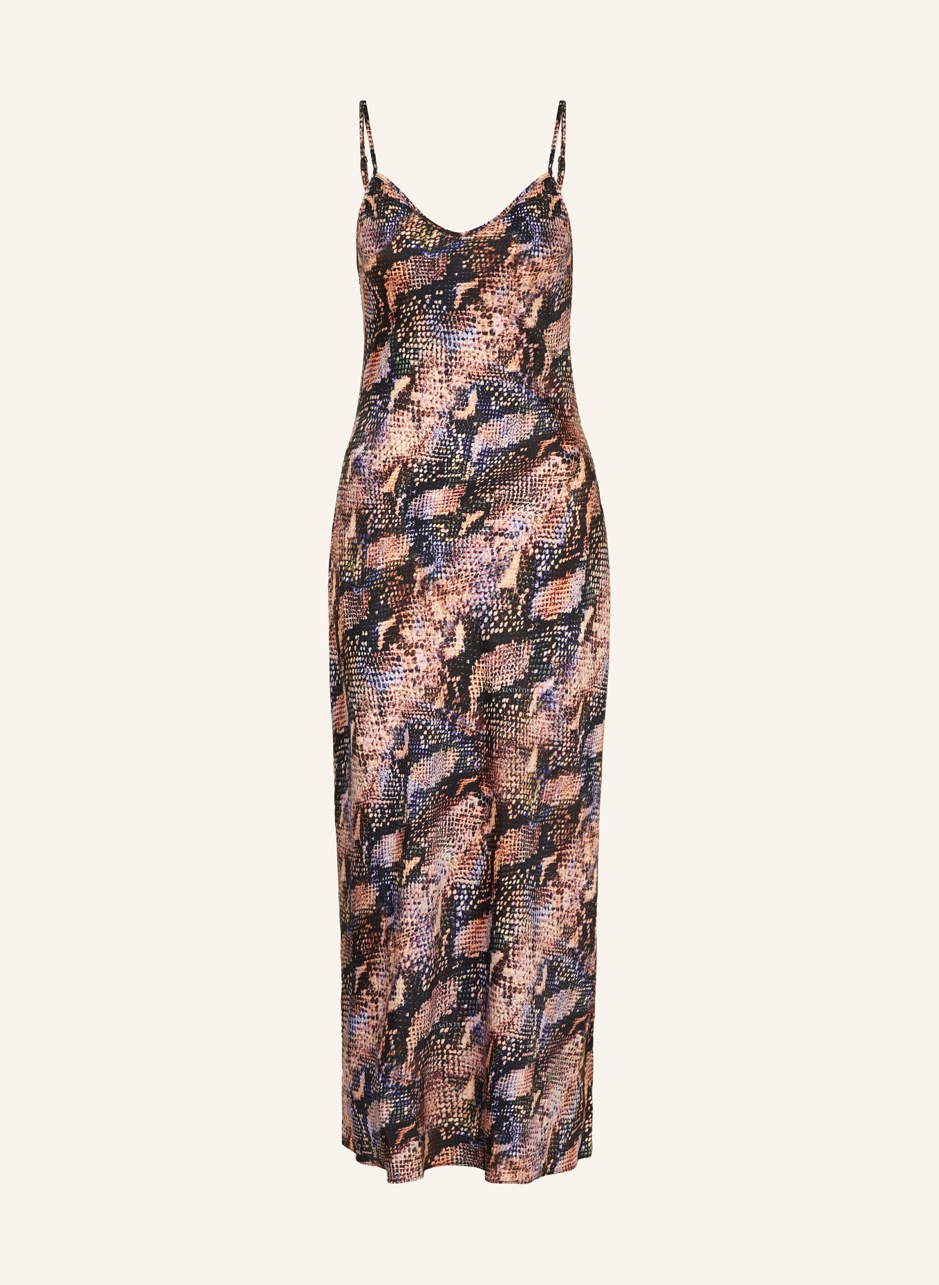 ALLSAINTS Saténové šaty BRYONY TAHOE, Barva: TMAVĚ HNĚDÁ/ HNĚDÁ/ FIALOVÁ (Obrázek 1)