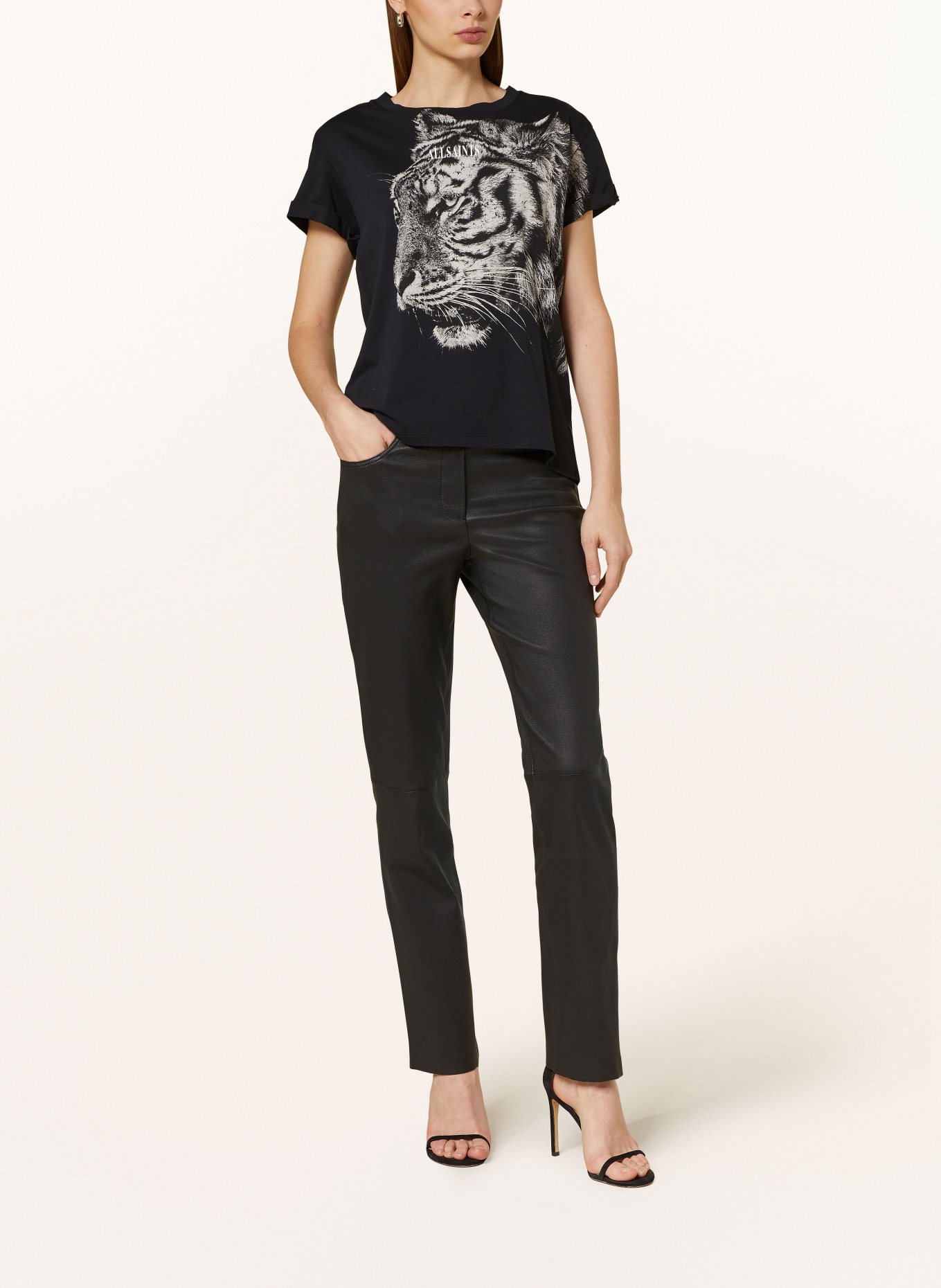 ALLSAINTS T-shirt TIGRESS ANNA, Color: BLACK/ GRAY/ LIGHT GRAY (Image 2)