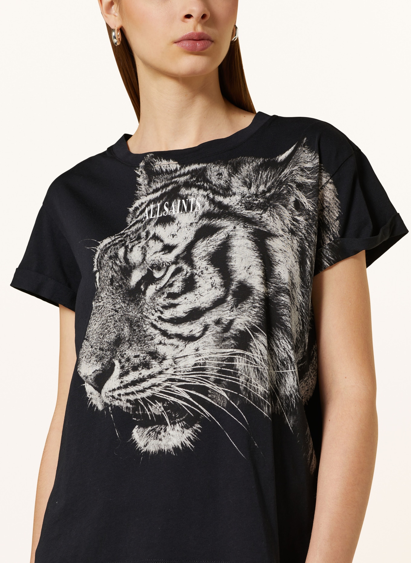 ALLSAINTS T-shirt TIGRESS ANNA, Color: BLACK/ GRAY/ LIGHT GRAY (Image 4)