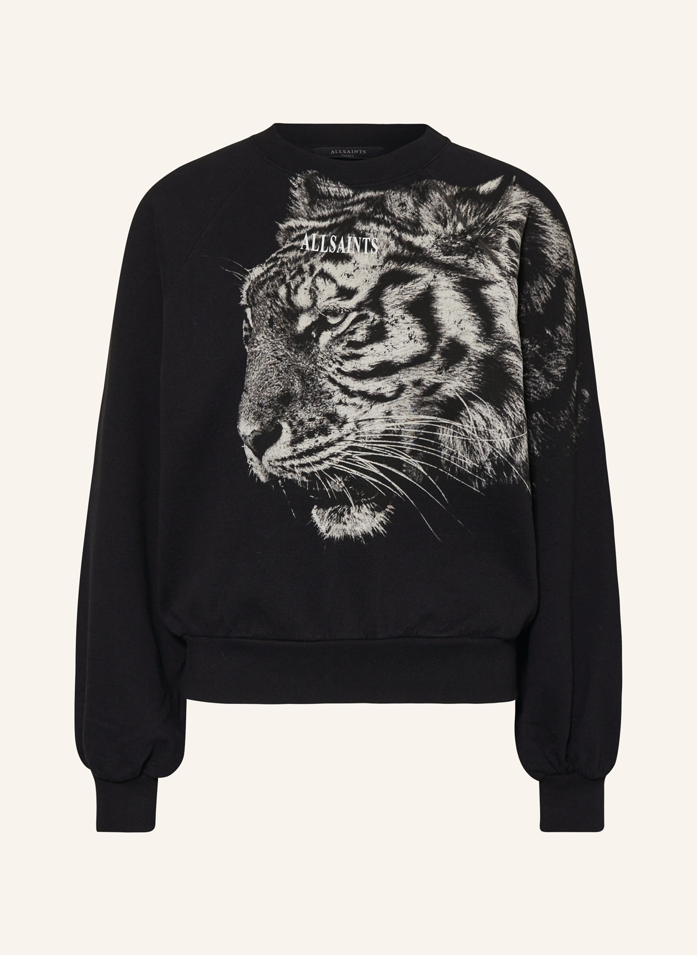 ALLSAINTS Sweatshirt TIGRESS CYGNI with cut-out, Color: BLACK/ WHITE/ GRAY (Image 1)