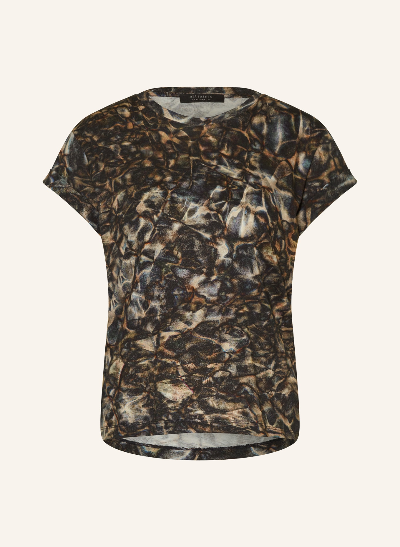 ALLSAINTS T-shirt CALADESI ANNA, Kolor: GRANATOWY/ BRĄZOWY/ KREMOWY (Obrazek 1)