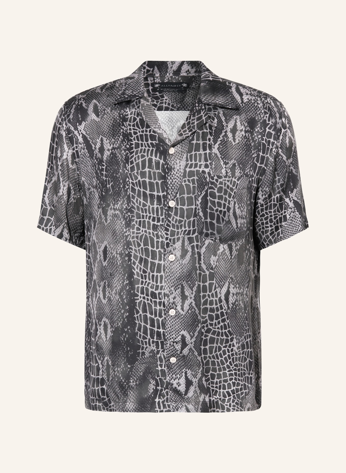 ALLSAINTS Resort shirt SKRALE relaxed fit, Color: BLACK/ GRAY (Image 1)