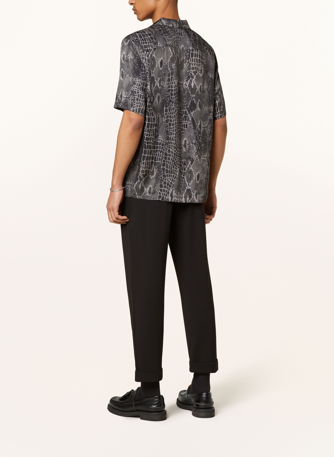 ALLSAINTS Resort shirt SKRALE relaxed fit, Color: BLACK/ GRAY (Image 3)