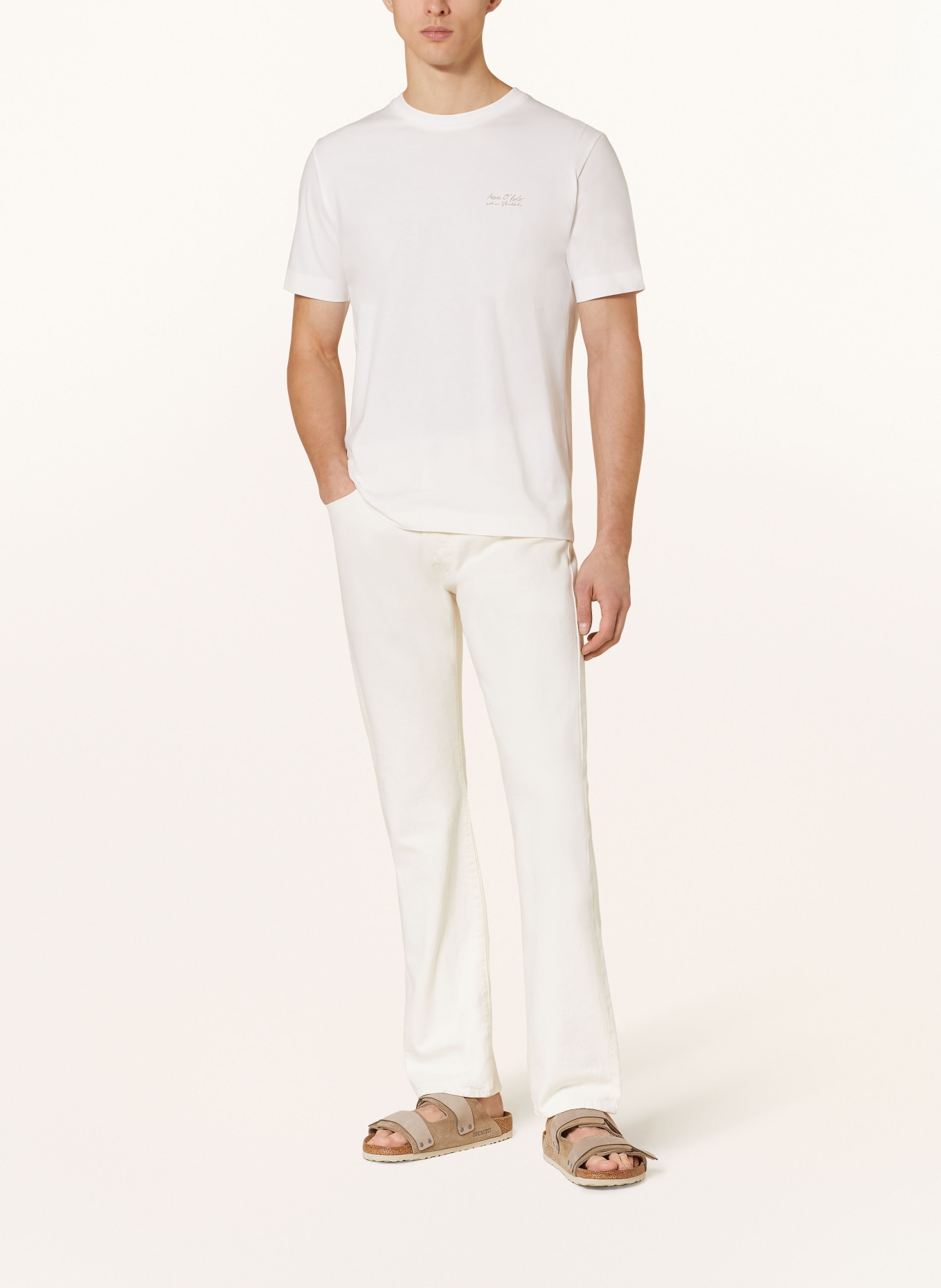 Marc O'Polo T-shirt, Color: WHITE/ BEIGE (Image 3)