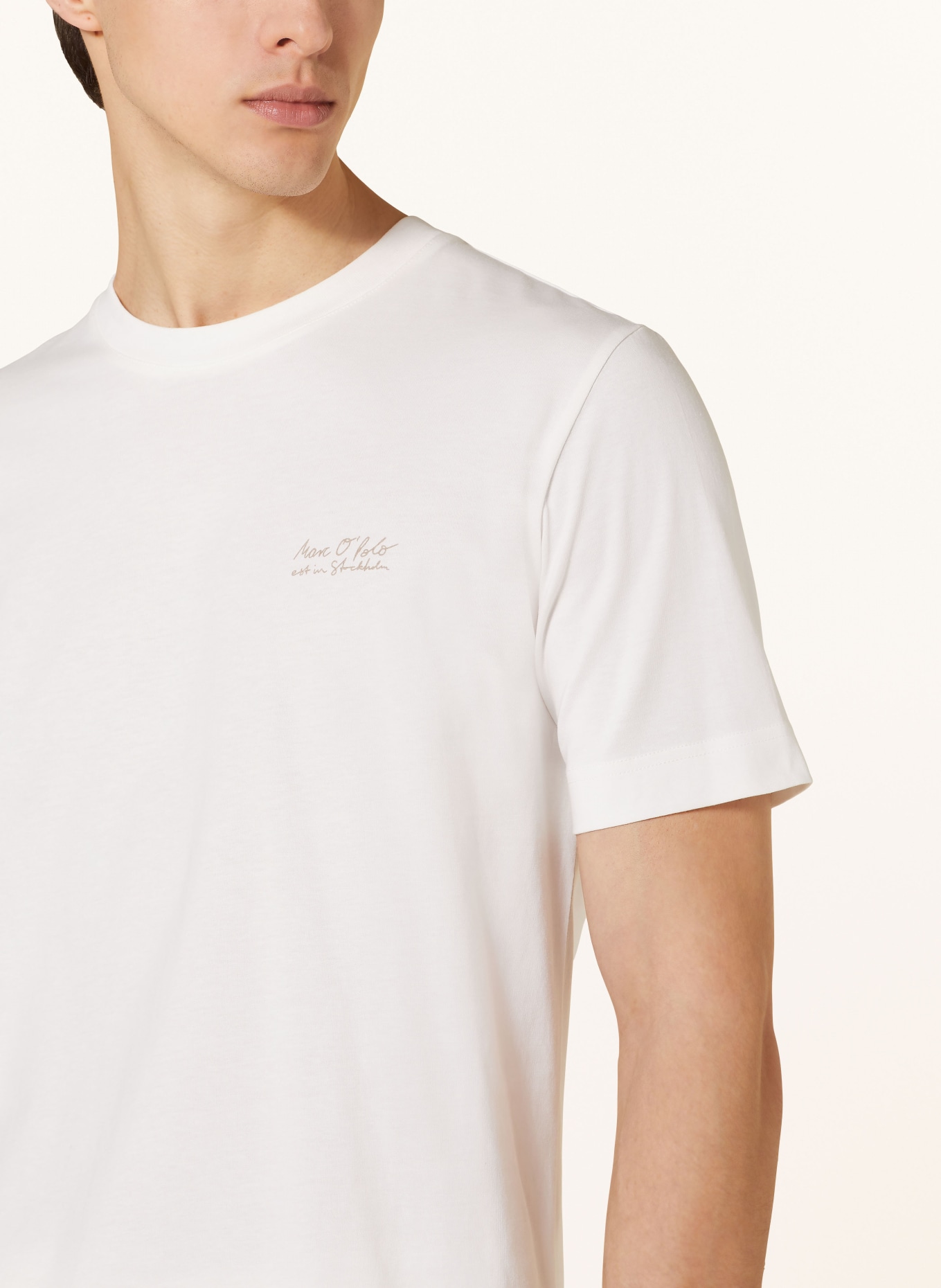Marc O'Polo T-Shirt, Farbe: WEISS/ BEIGE (Bild 4)