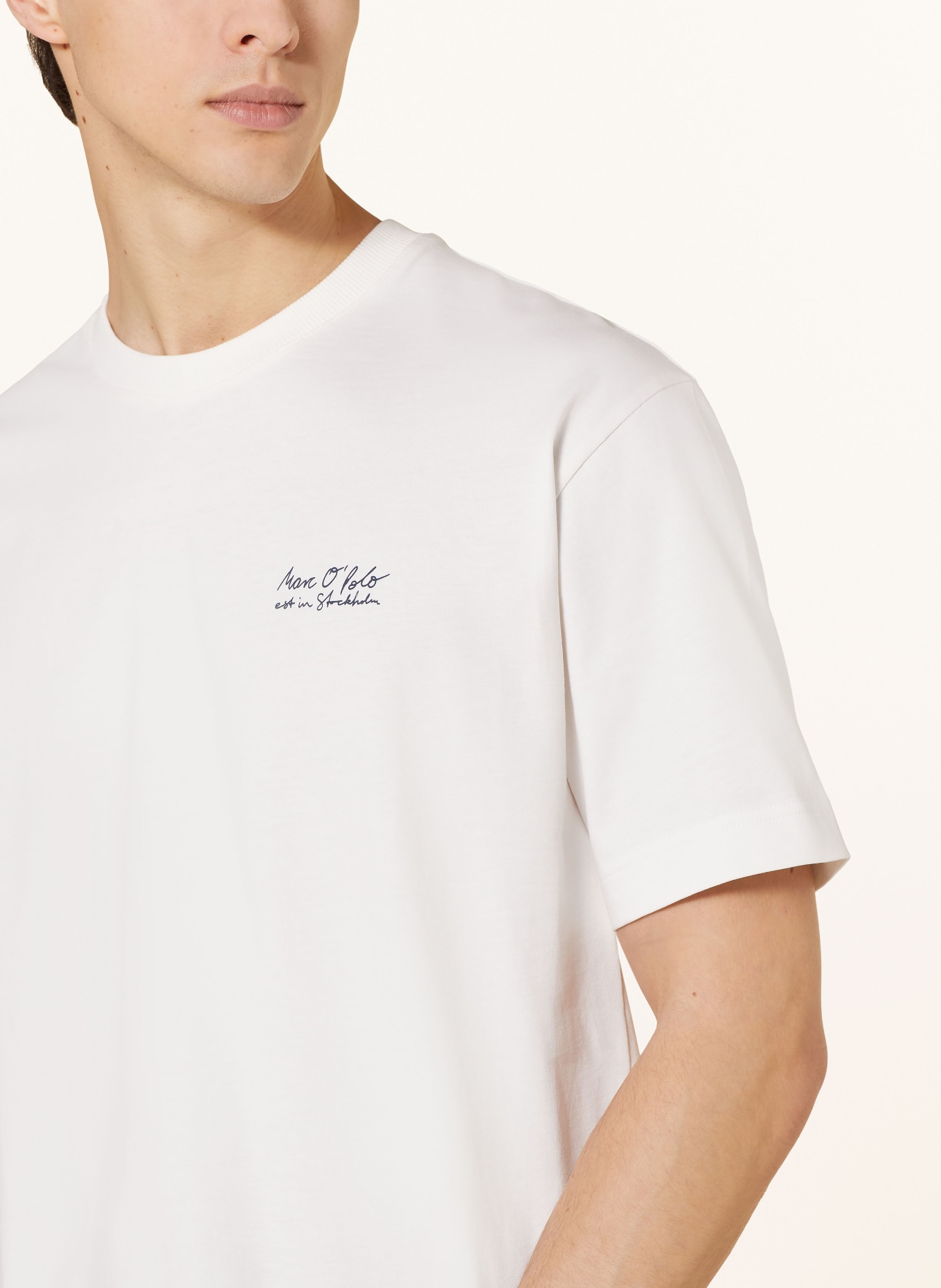 Marc O'Polo T-Shirt, Farbe: WEISS/ BEIGE/ GRAU (Bild 4)