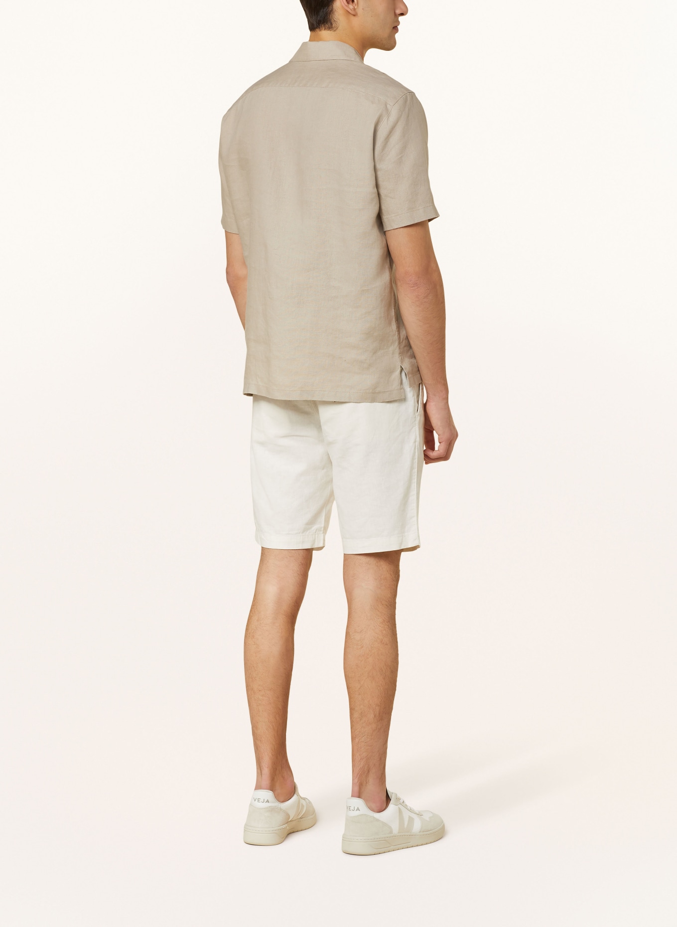 Marc O'Polo Short sleeve shirt regular fit made of linen, Color: LIGHT BROWN (Image 3)