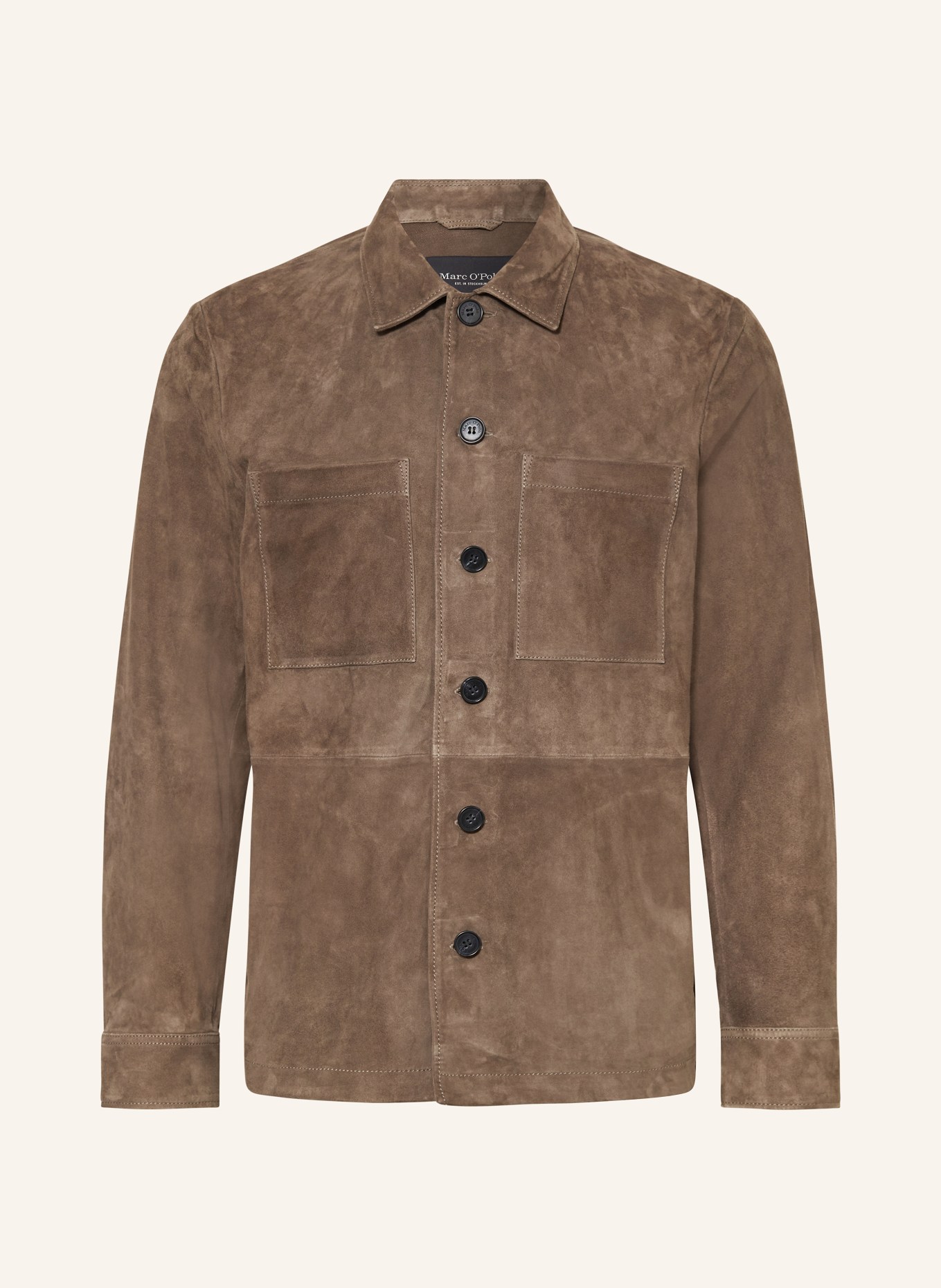 Marc O'Polo Leather overshirt, Color: DARK BROWN (Image 1)