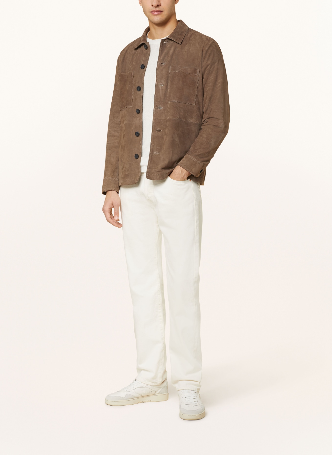 Marc O'Polo Leather overshirt, Color: DARK BROWN (Image 2)