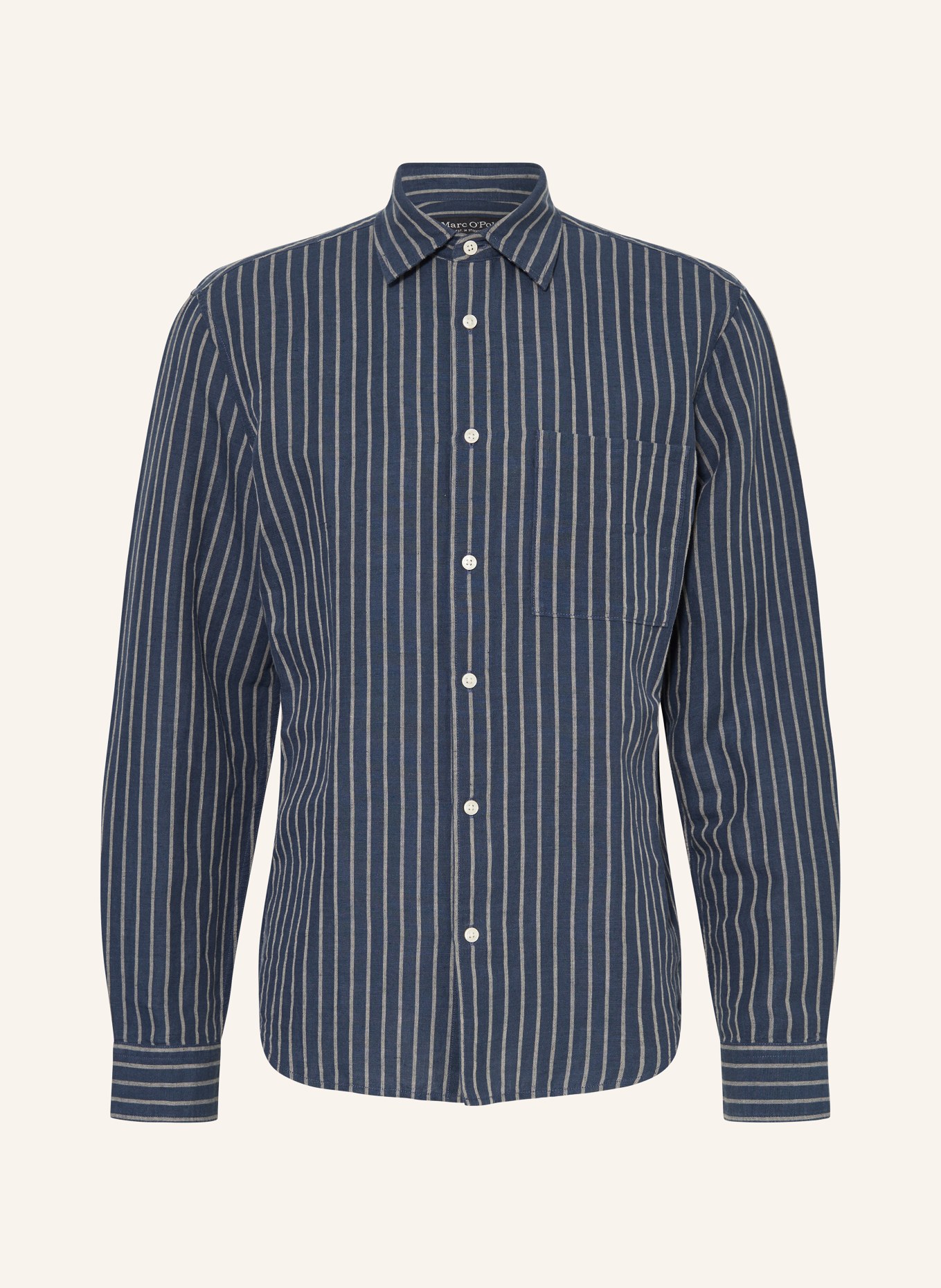 Marc O'Polo Hemd Regular Fit, Farbe: DUNKELBLAU/ CREME (Bild 1)