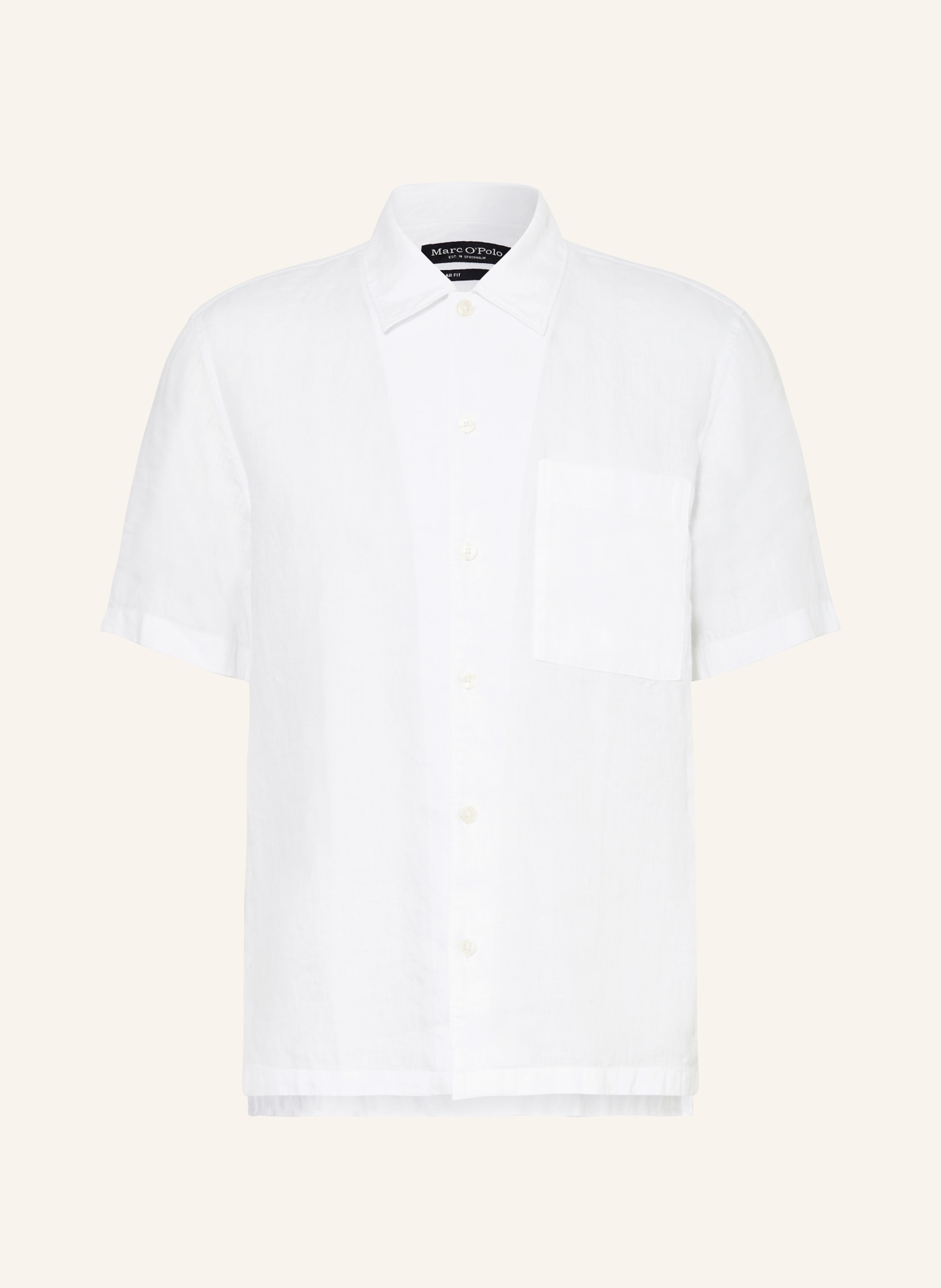 Marc O'Polo Lněná košile s krátkým rukávem Regular Fit, Barva: BÍLÁ (Obrázek 1)