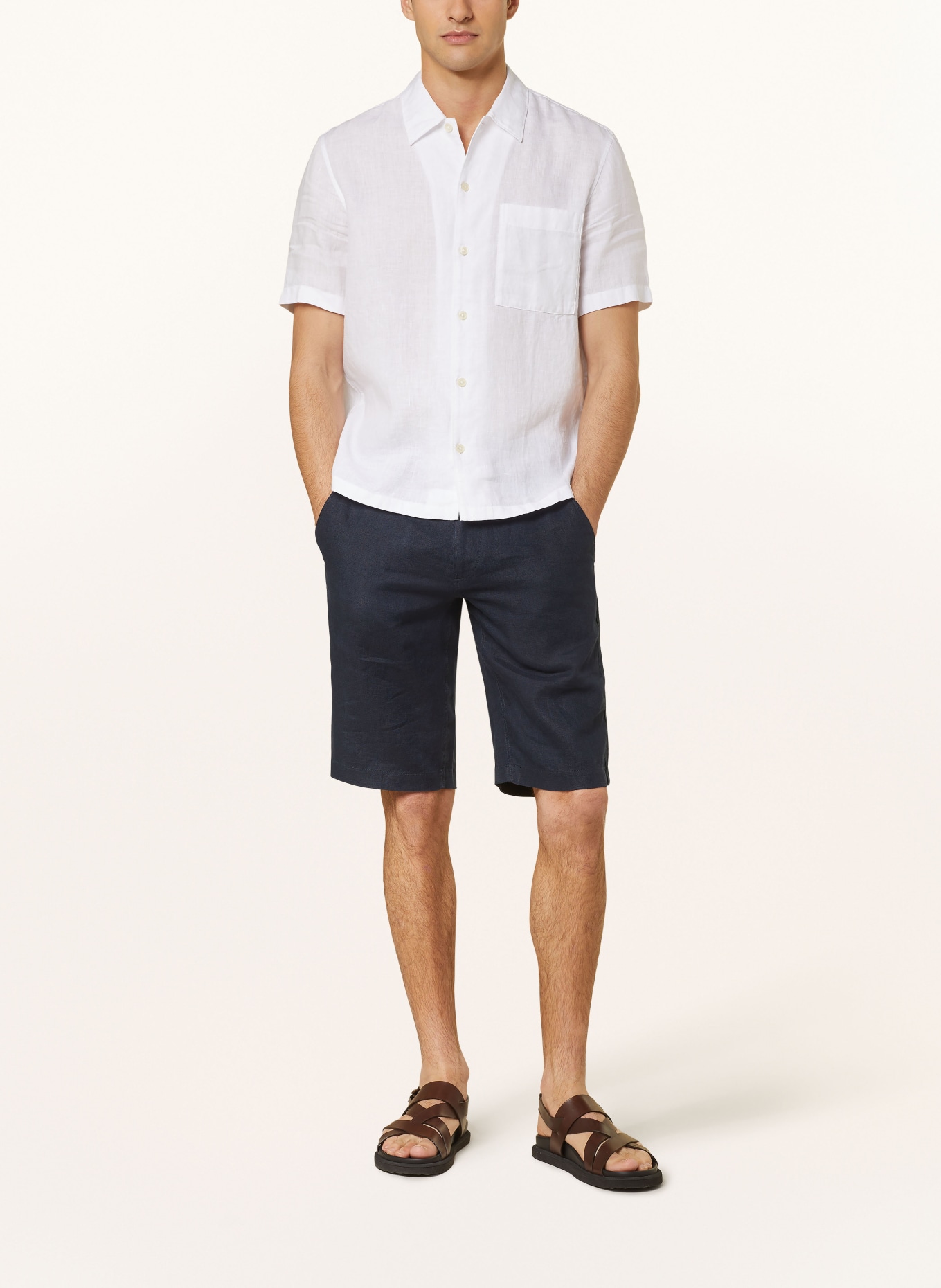 Marc O'Polo Short sleeve shirt regular fit made of linen, Color: WHITE (Image 2)
