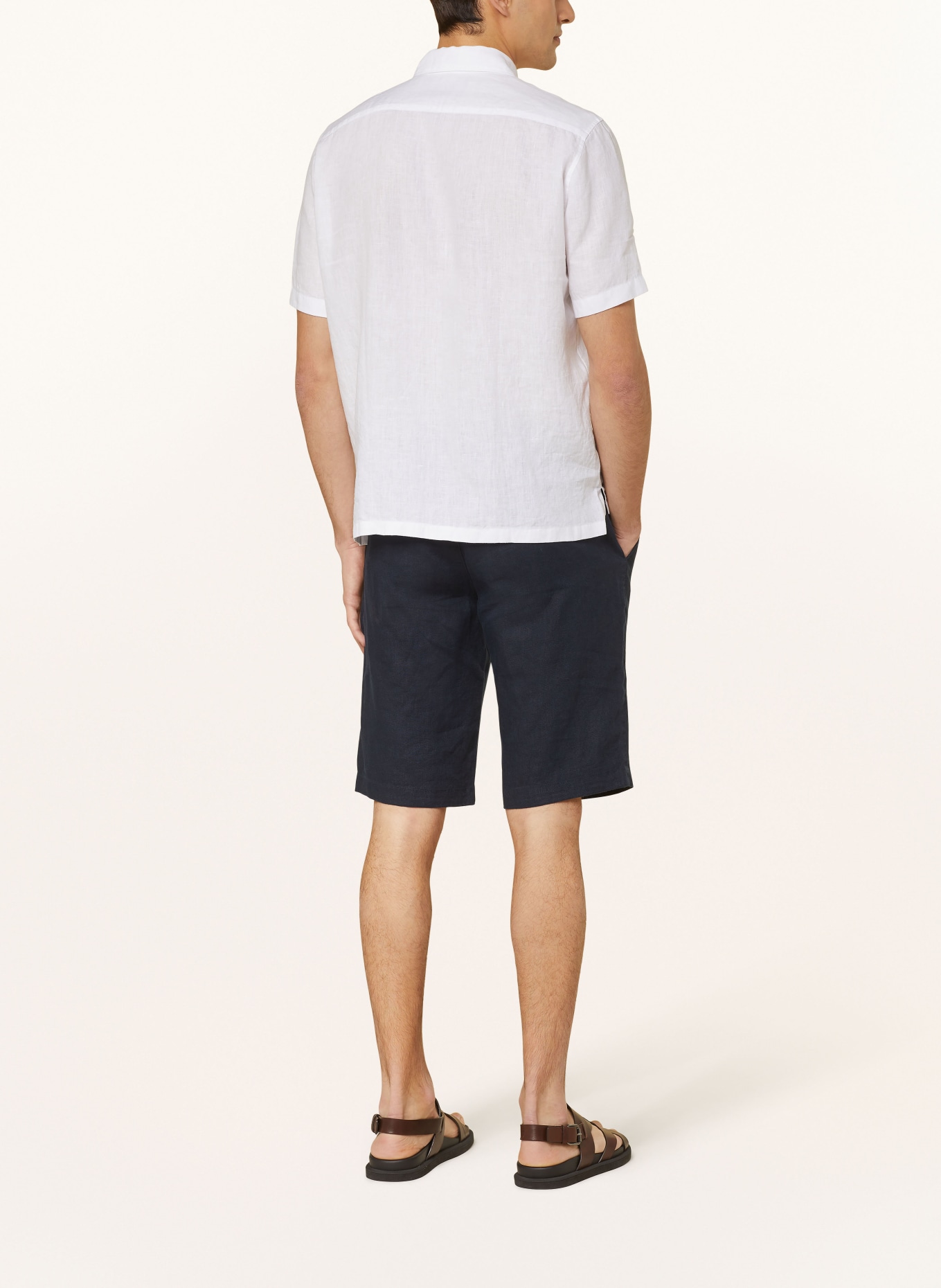 Marc O'Polo Short sleeve shirt regular fit made of linen, Color: WHITE (Image 3)