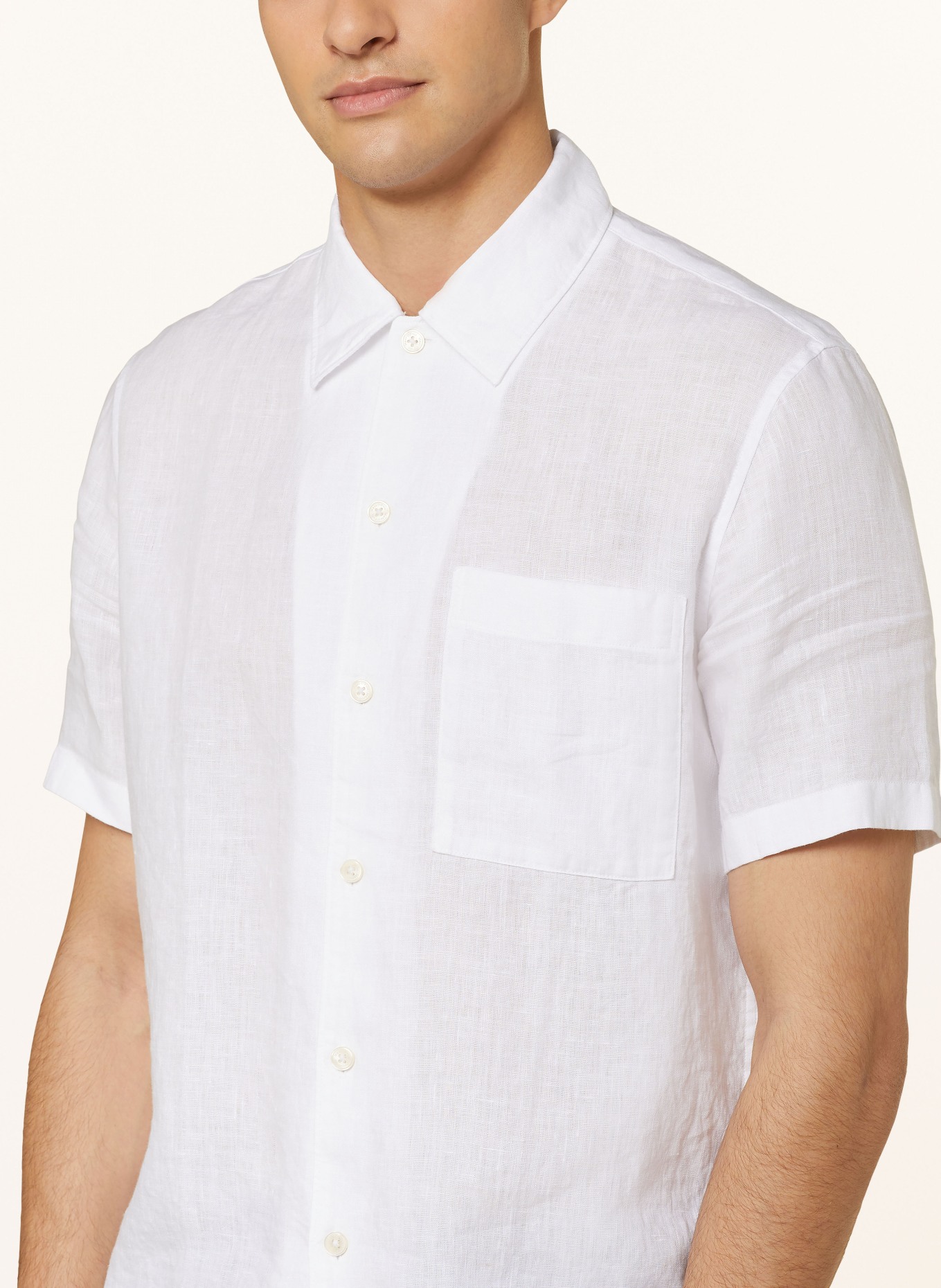 Marc O'Polo Lněná košile s krátkým rukávem Regular Fit, Barva: BÍLÁ (Obrázek 4)