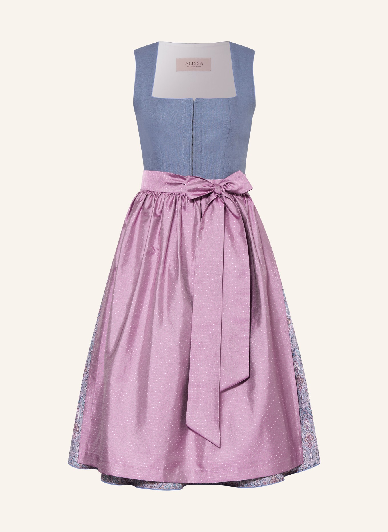 ALISSA BY KINGA MATHE Sukienka bawarska SCARLETT, Kolor: LILA/ NIEBIESKI/ CIEMNOCZERWONY (Obrazek 1)