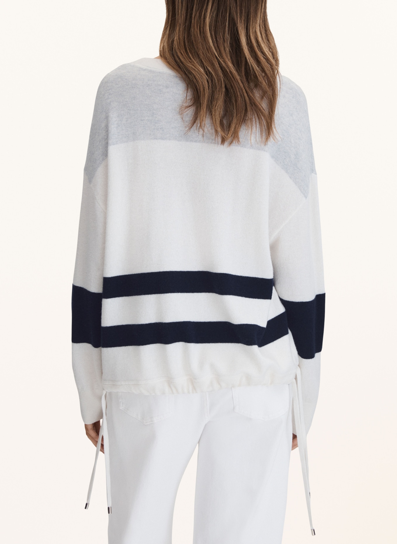 REISS Sweater, Color: WHITE/ LIGHT GRAY/ DARK BLUE (Image 3)