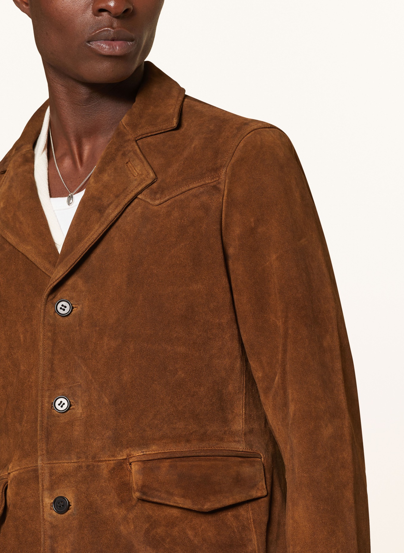 ALLSAINTS Leather jacket HORNETT, Color: COGNAC (Image 4)