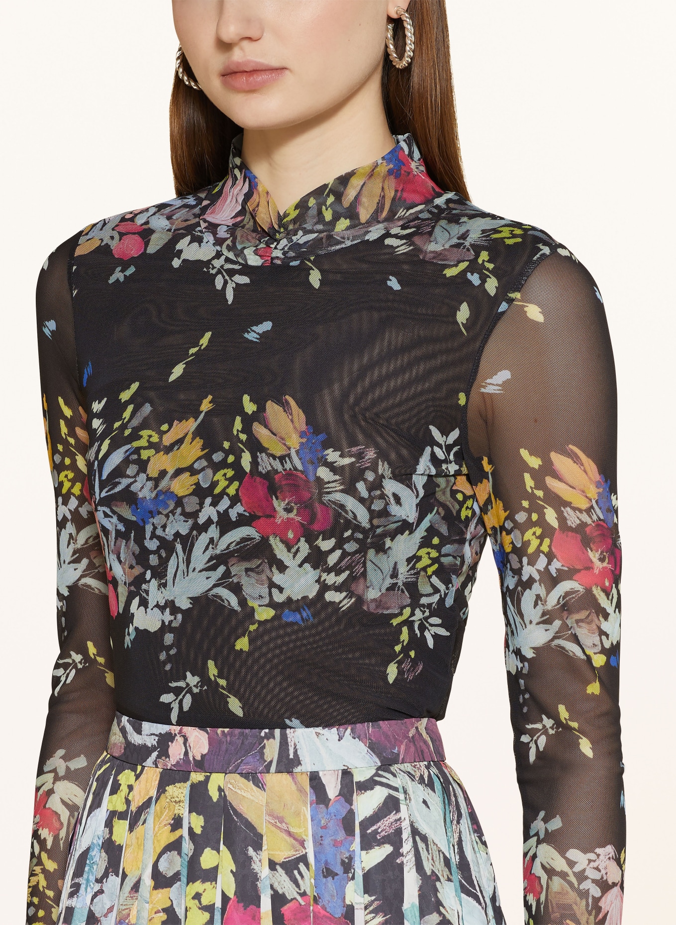 TED BAKER Long sleeve shirt AMANDHA made of mesh, Color: BLACK/ MINT/ FUCHSIA (Image 4)