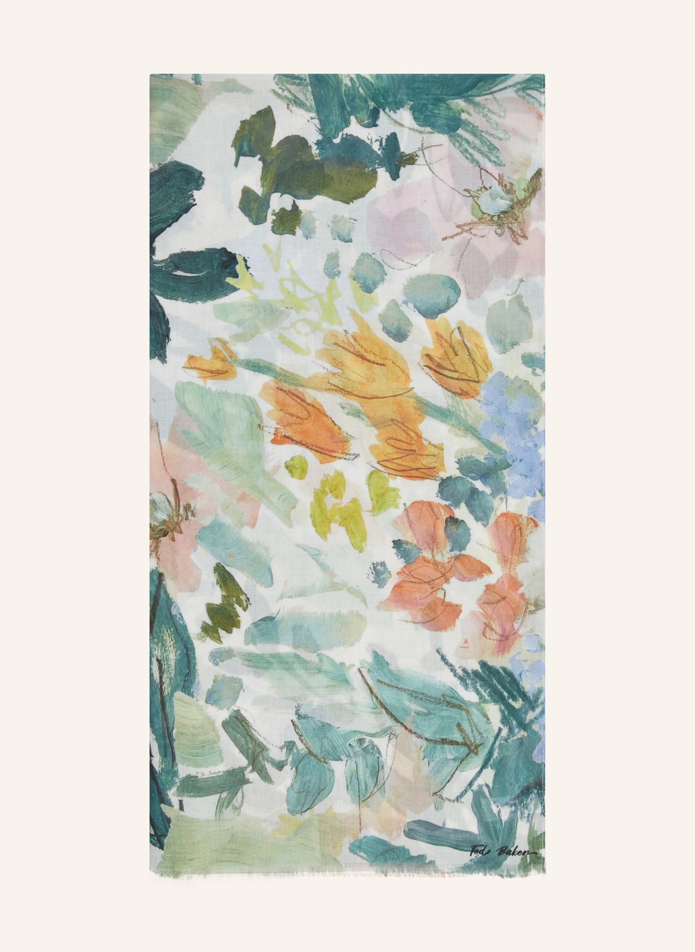 TED BAKER Scarf AUDREYS, Color: WHITE/ GREEN (Image 1)