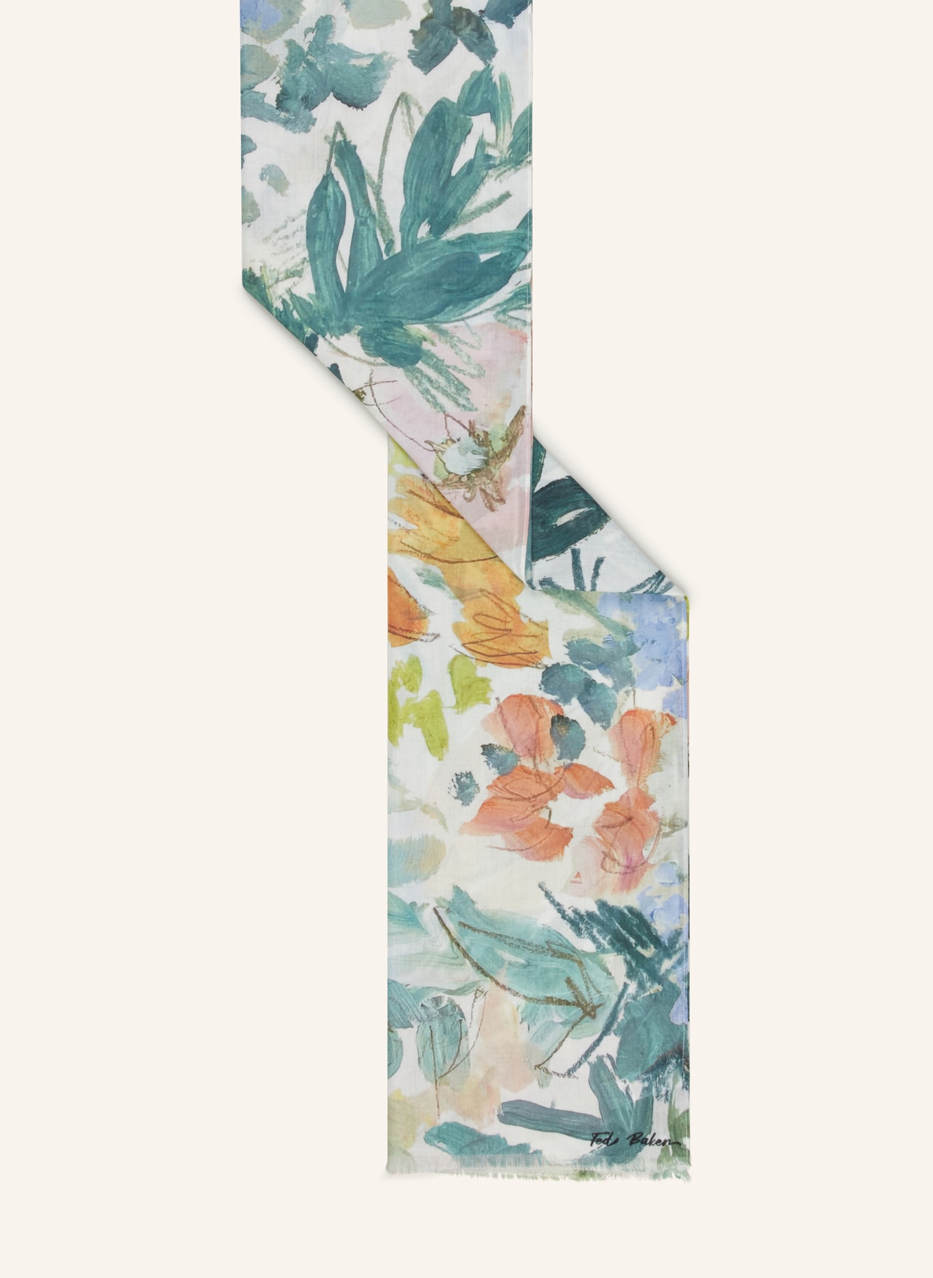 TED BAKER Scarf AUDREYS, Color: WHITE/ GREEN (Image 2)