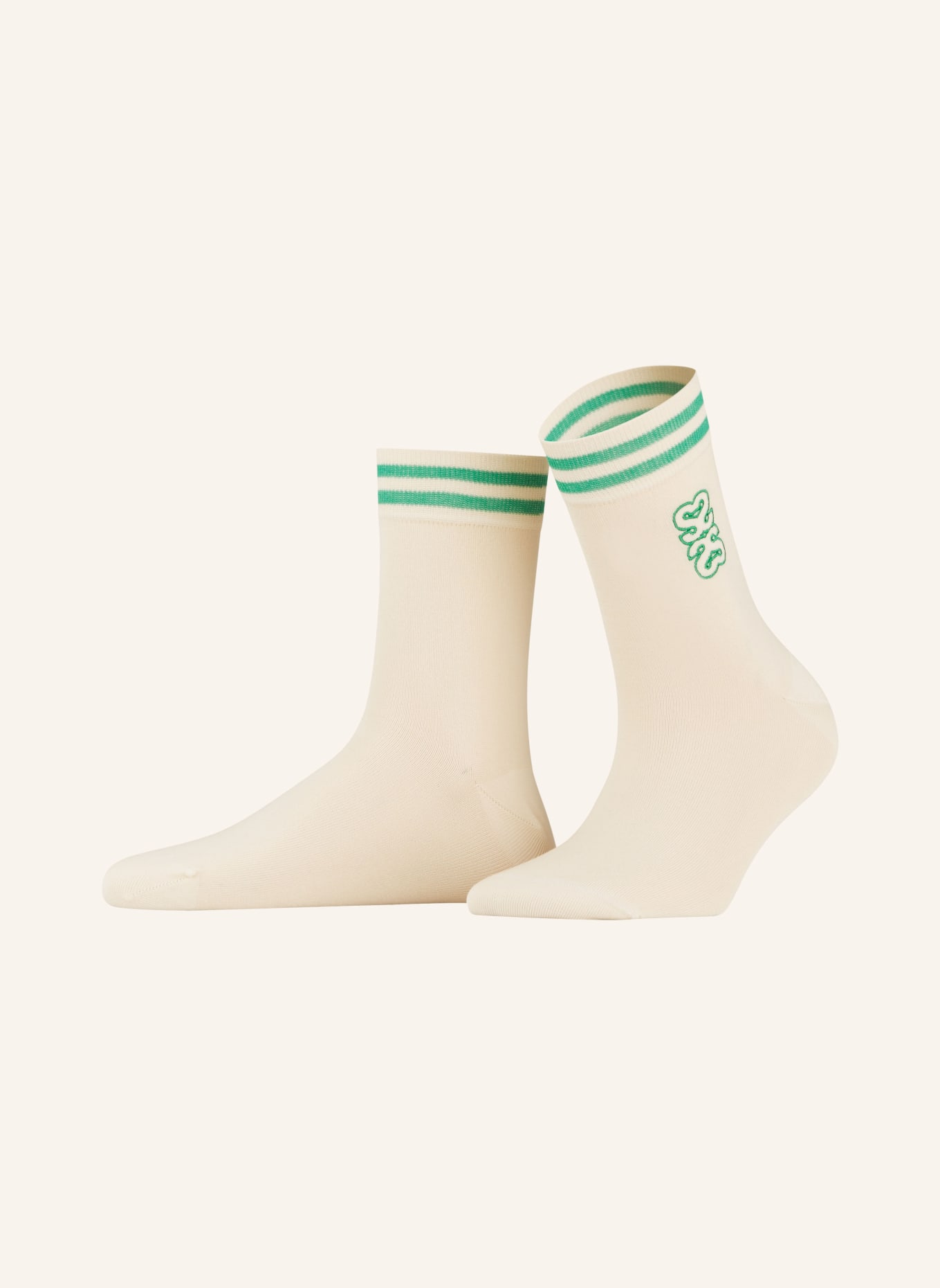 SANDRO Socken, Farbe: A413 ECRU / GREEN (Bild 1)
