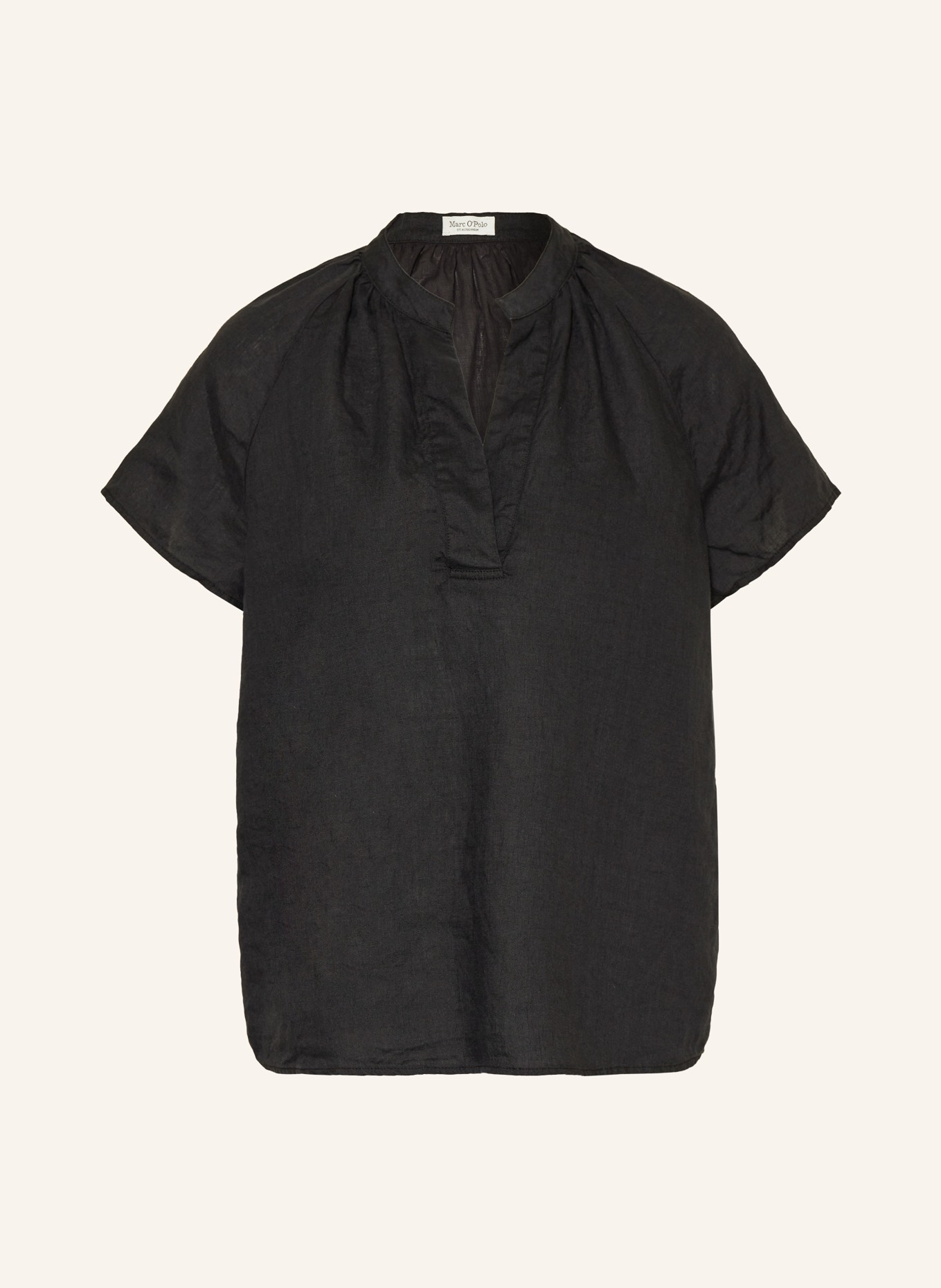 Marc O'Polo Shirt blouse made of linen, Color: BLACK (Image 1)