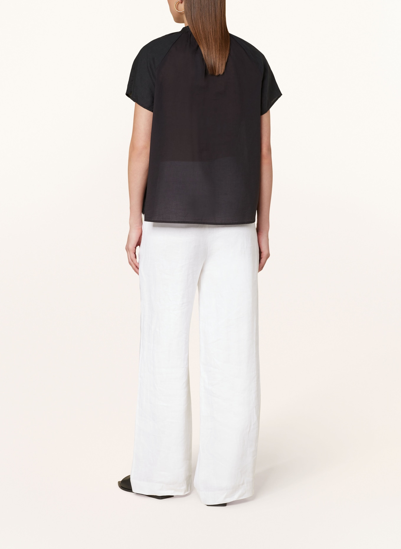 Marc O'Polo Shirt blouse made of linen, Color: BLACK (Image 3)