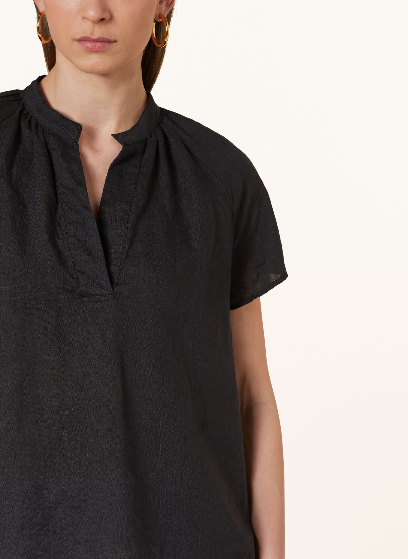 Marc O'Polo Shirt blouse made of linen, Color: BLACK (Image 4)