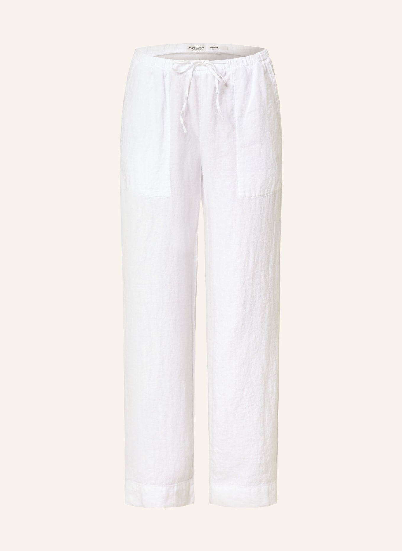 Marc O'Polo Linen pants in jogger style, Color: WHITE (Image 1)