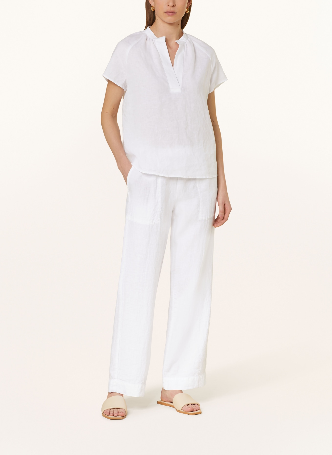 Marc O'Polo Linen pants in jogger style, Color: WHITE (Image 2)