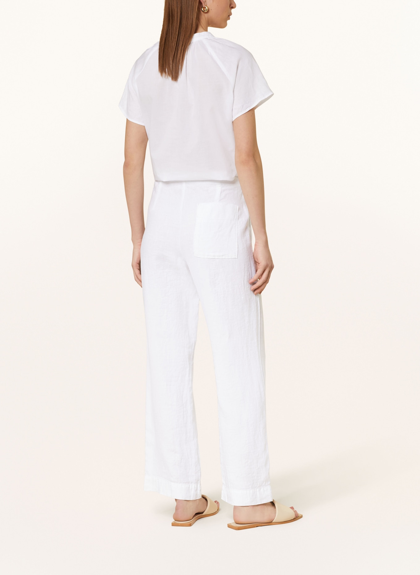 Marc O'Polo Linen pants in jogger style, Color: WHITE (Image 3)