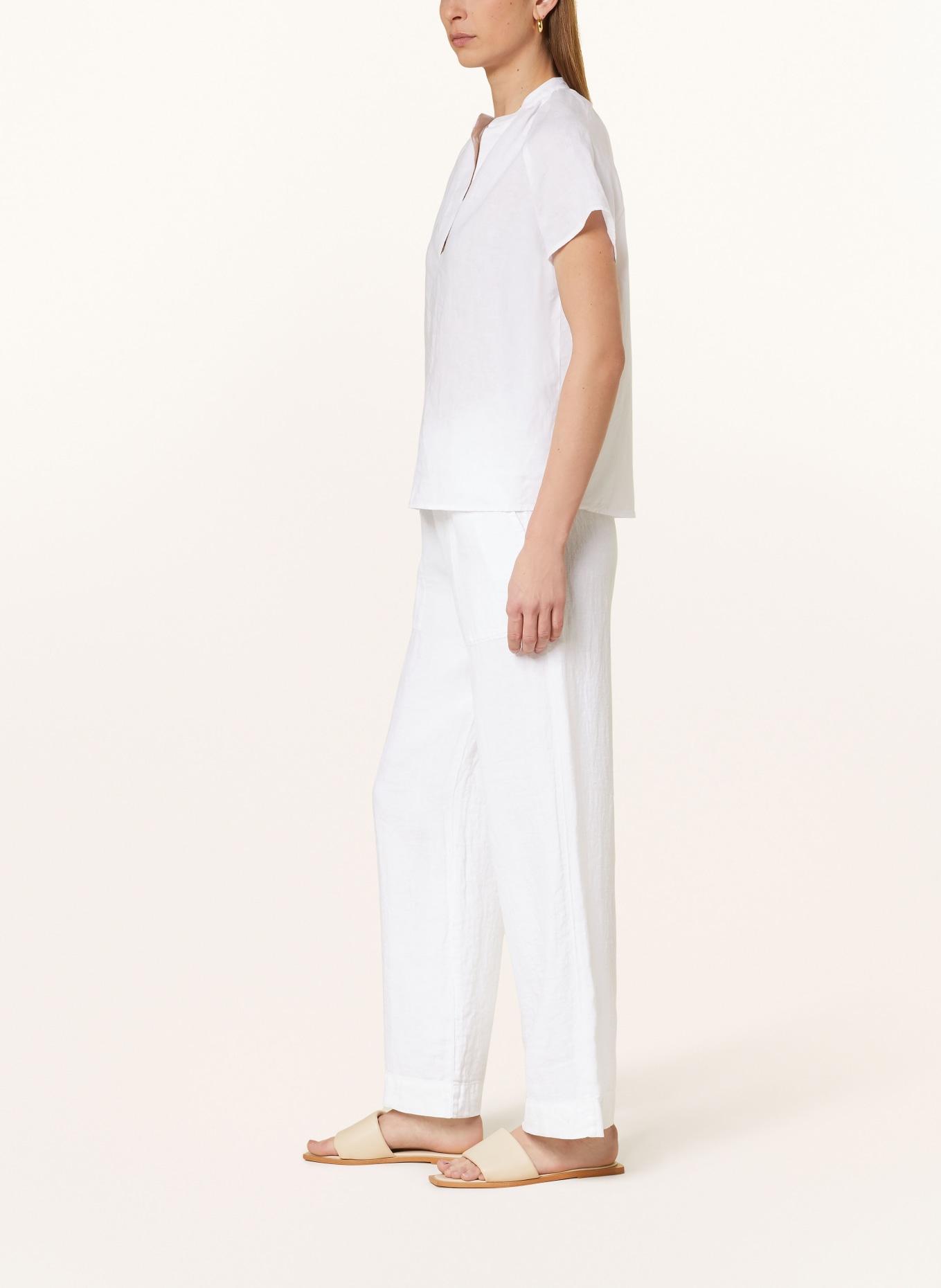 Marc O'Polo Linen pants in jogger style, Color: WHITE (Image 4)