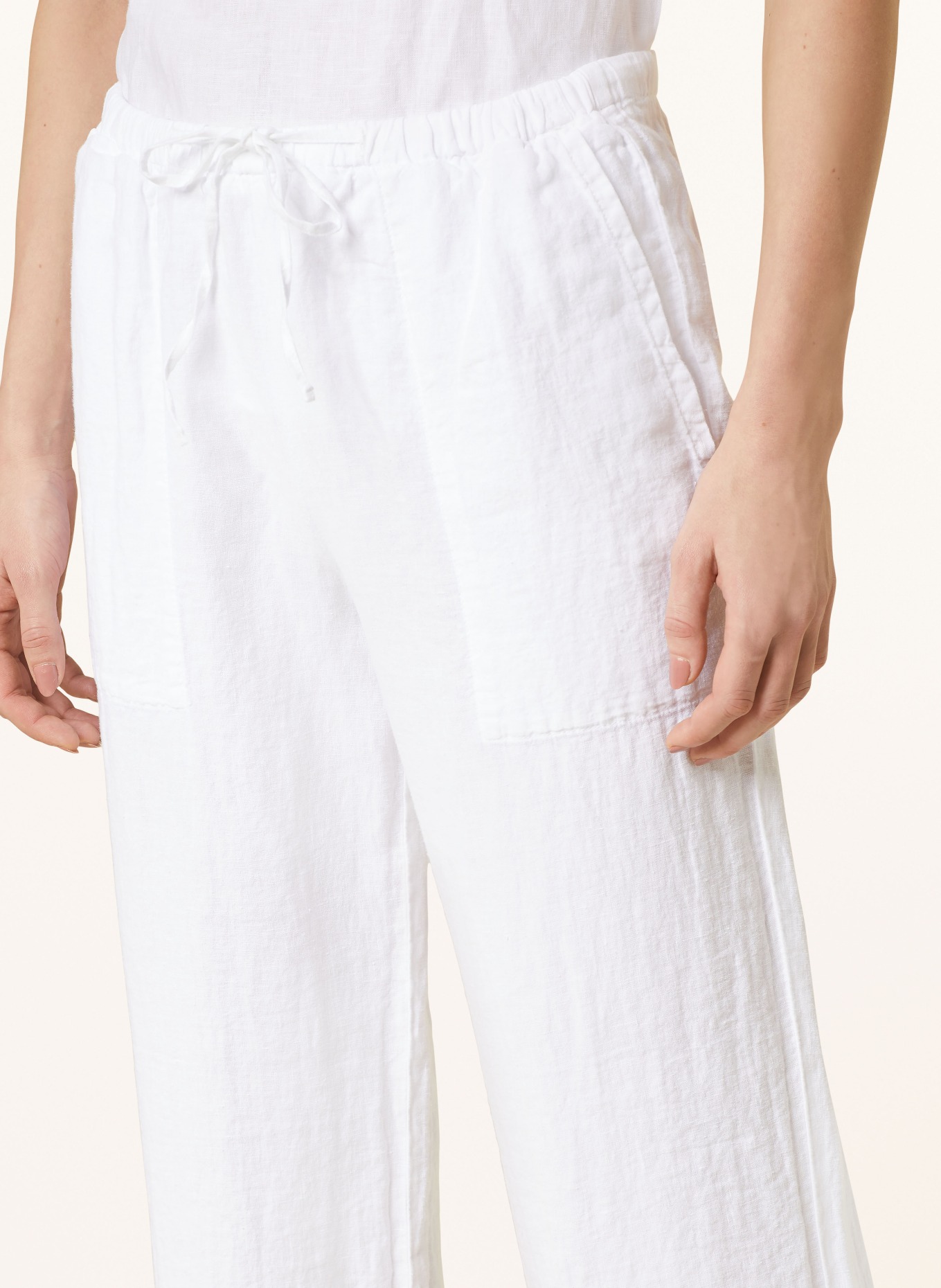 Marc O'Polo Linen pants in jogger style, Color: WHITE (Image 5)