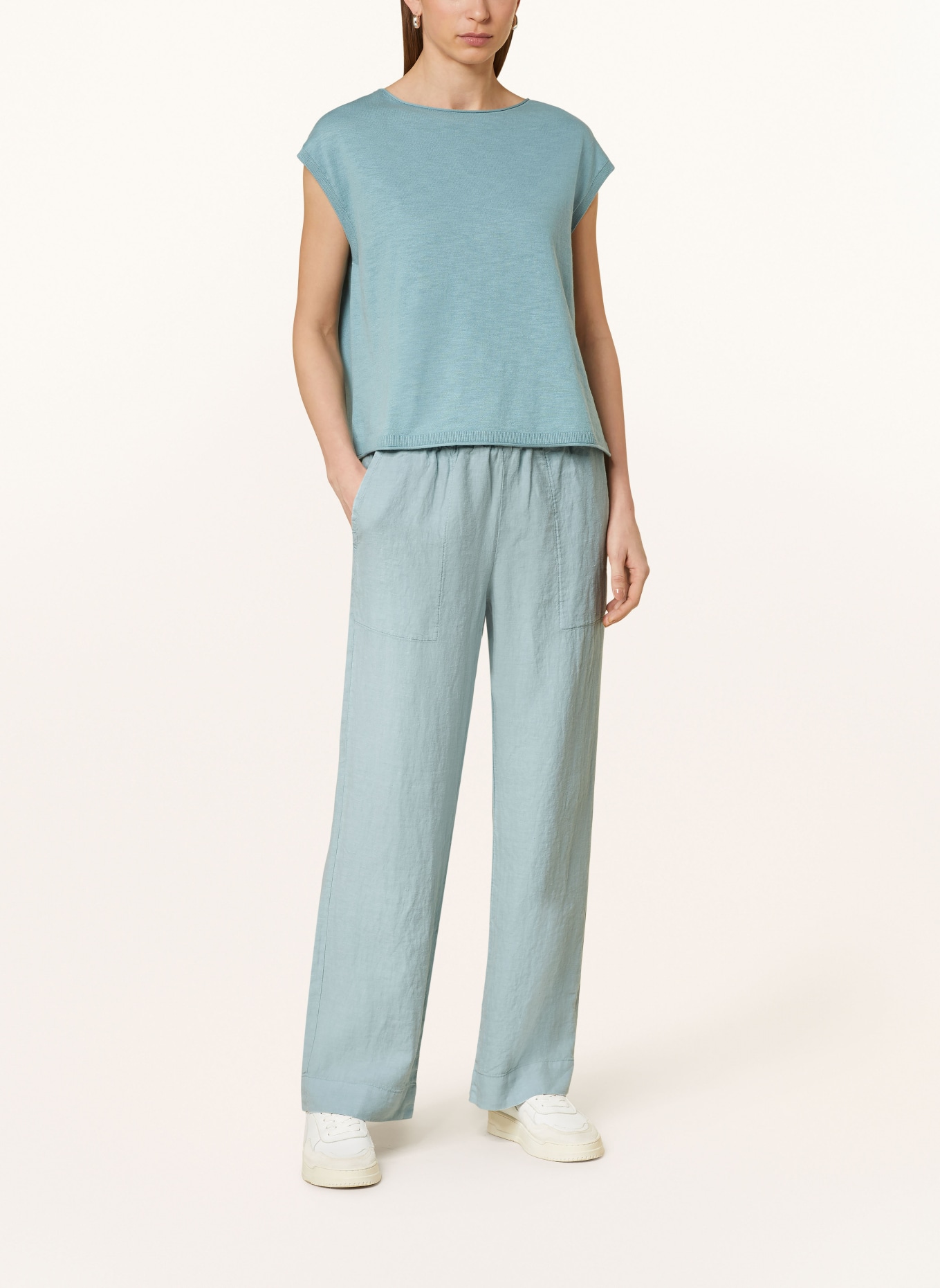Marc O'Polo Linen pants in jogger style, Color: BLUE (Image 2)