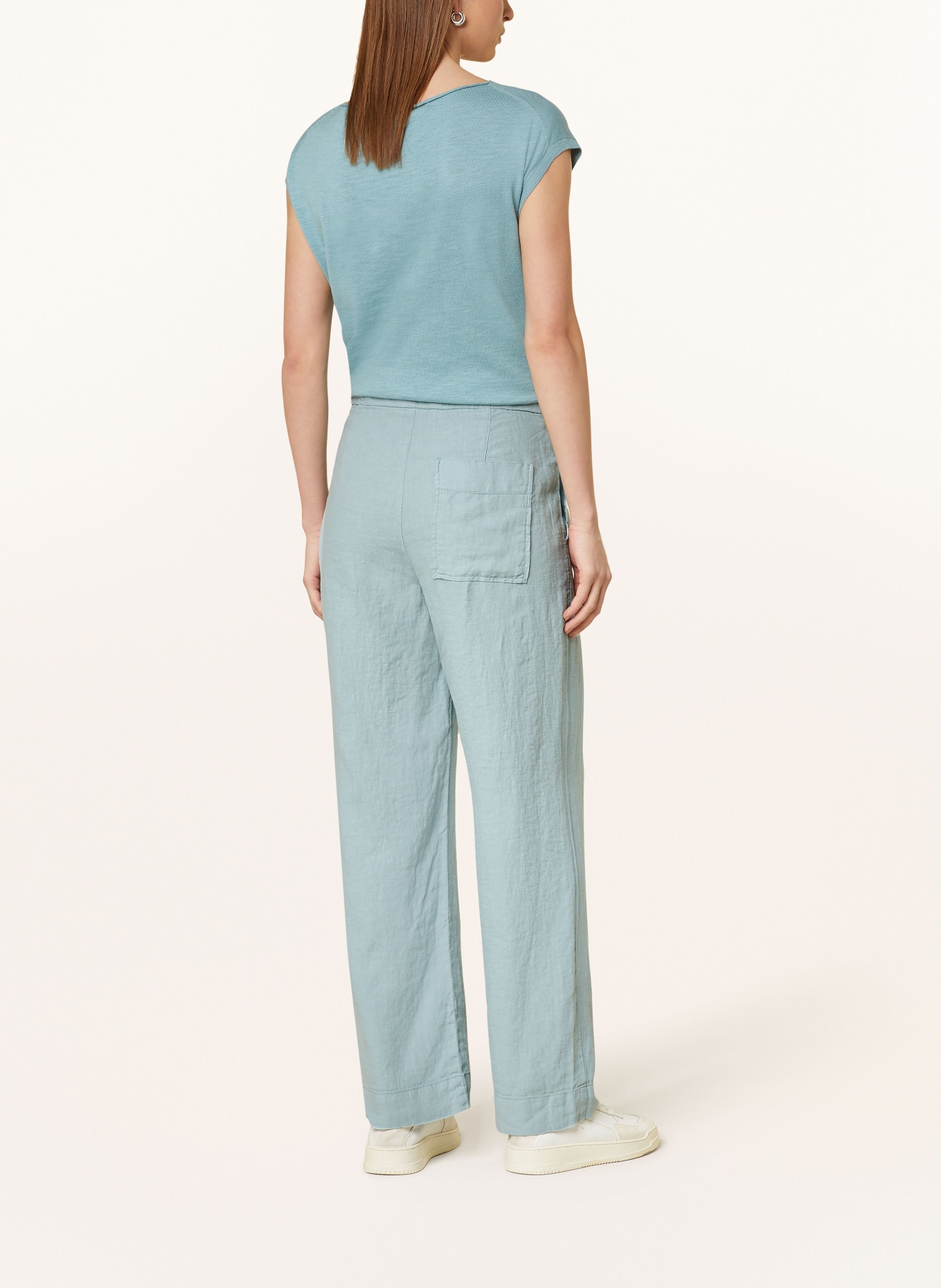 Marc O'Polo Linen pants in jogger style, Color: BLUE (Image 3)