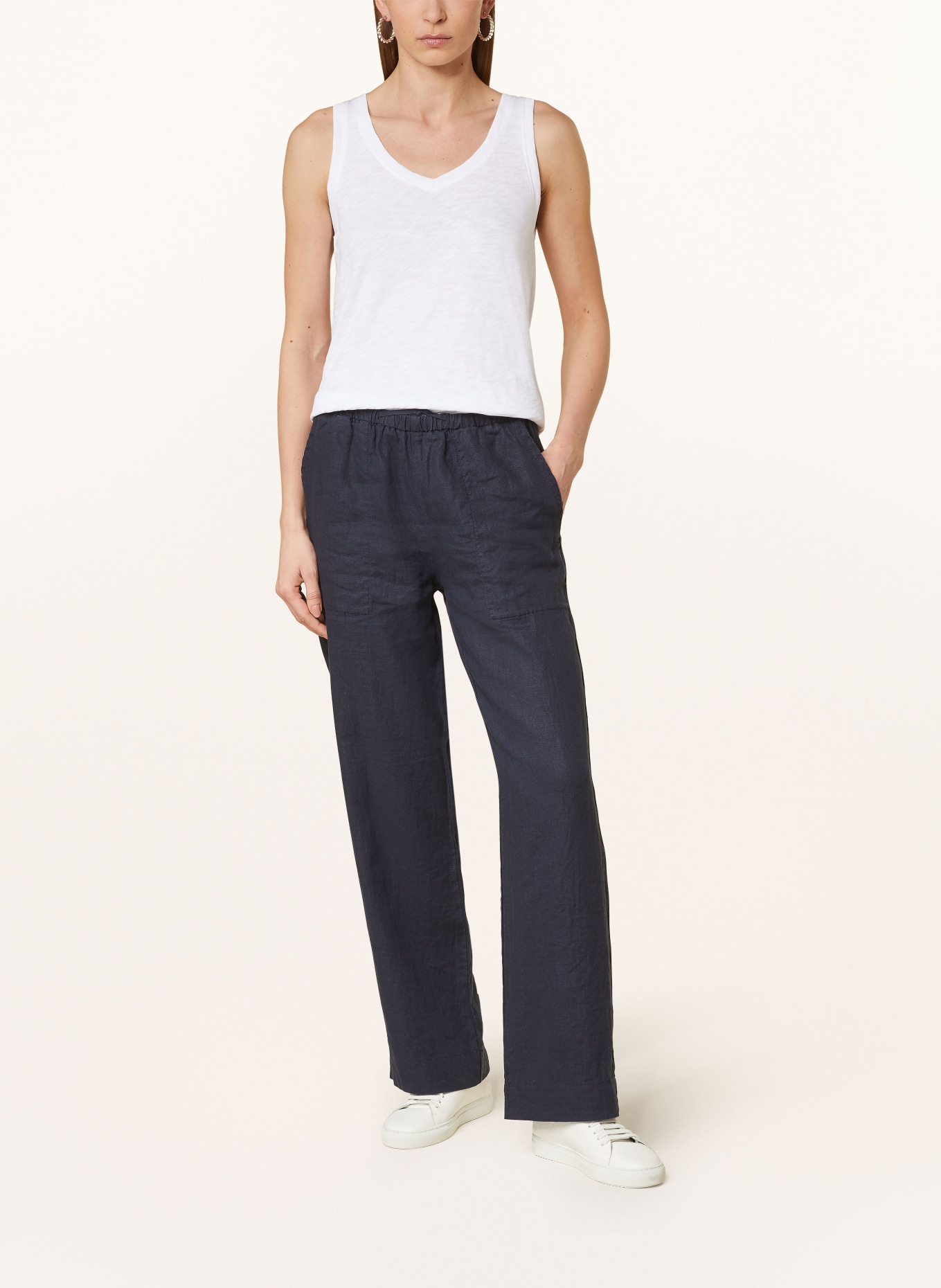 Marc O'Polo Linen pants in jogger style, Color: DARK BLUE (Image 2)