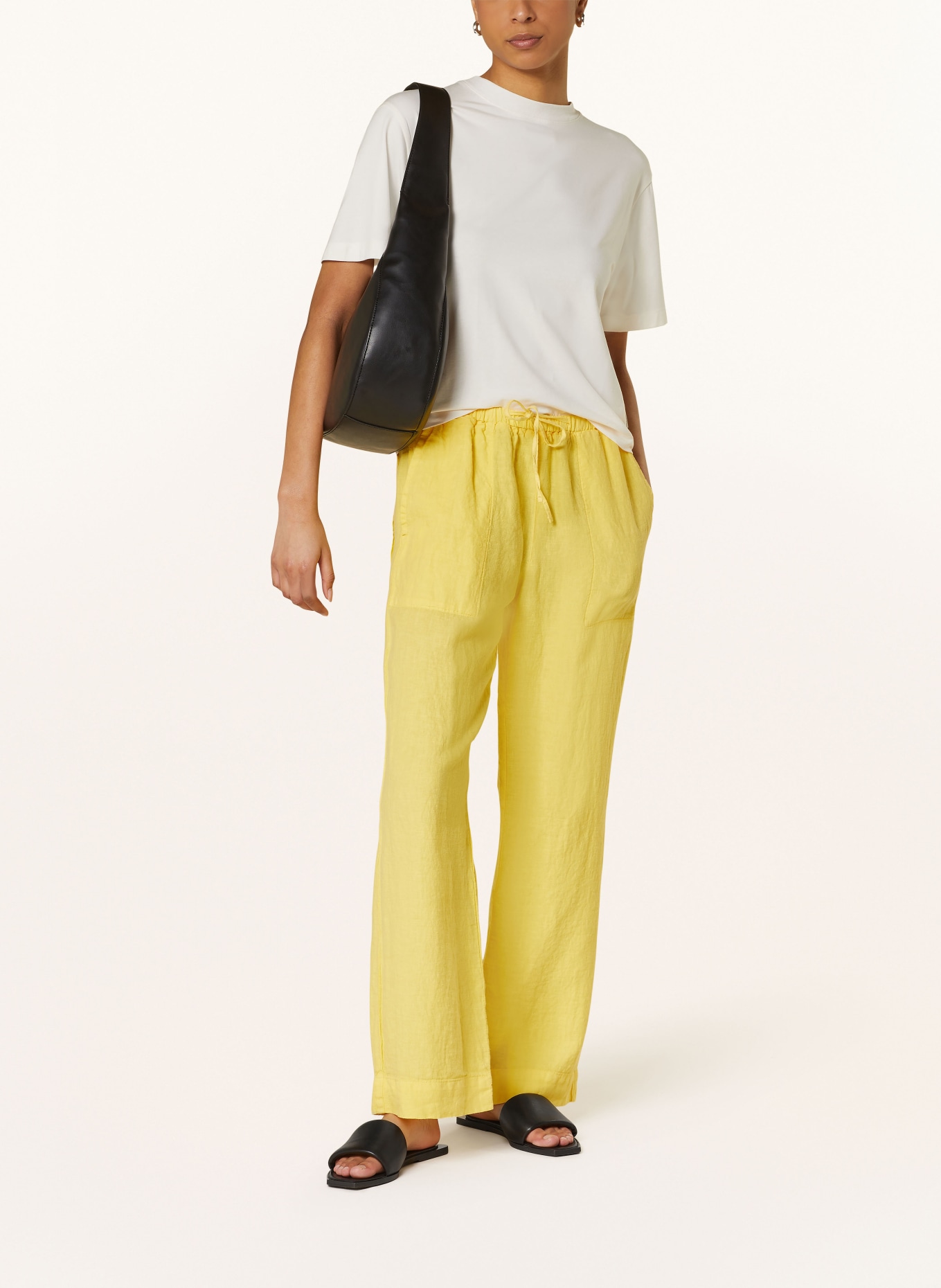 Marc O'Polo Linen pants in jogger style, Color: YELLOW (Image 2)