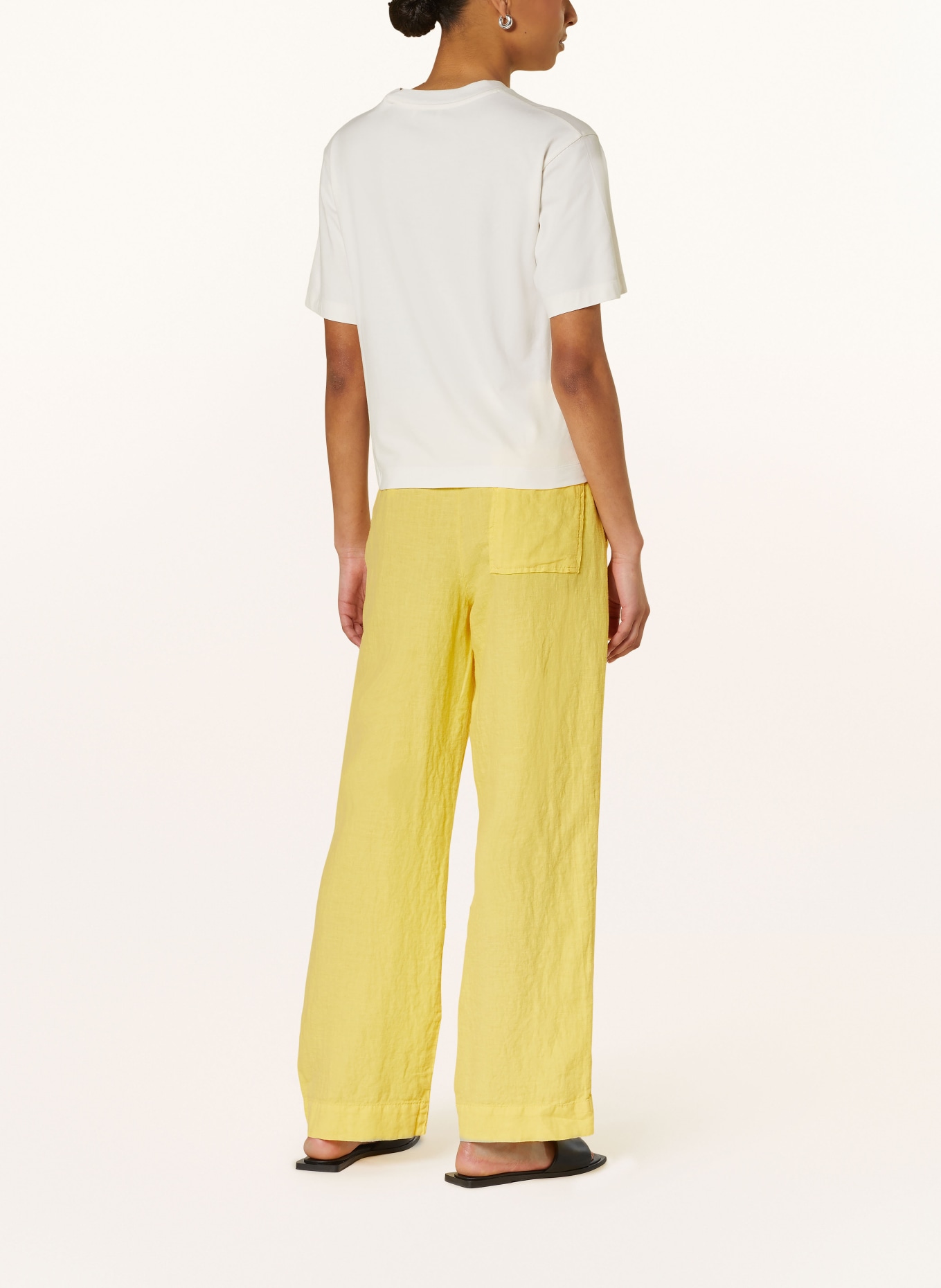 Marc O'Polo Linen pants in jogger style, Color: YELLOW (Image 3)