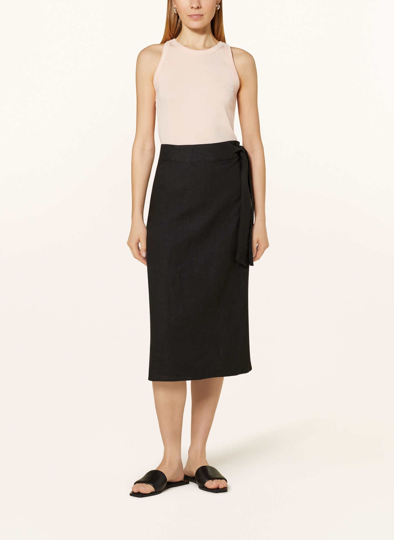 Marc O'Polo Wrap skirt in linen, Color: BLACK (Image 2)