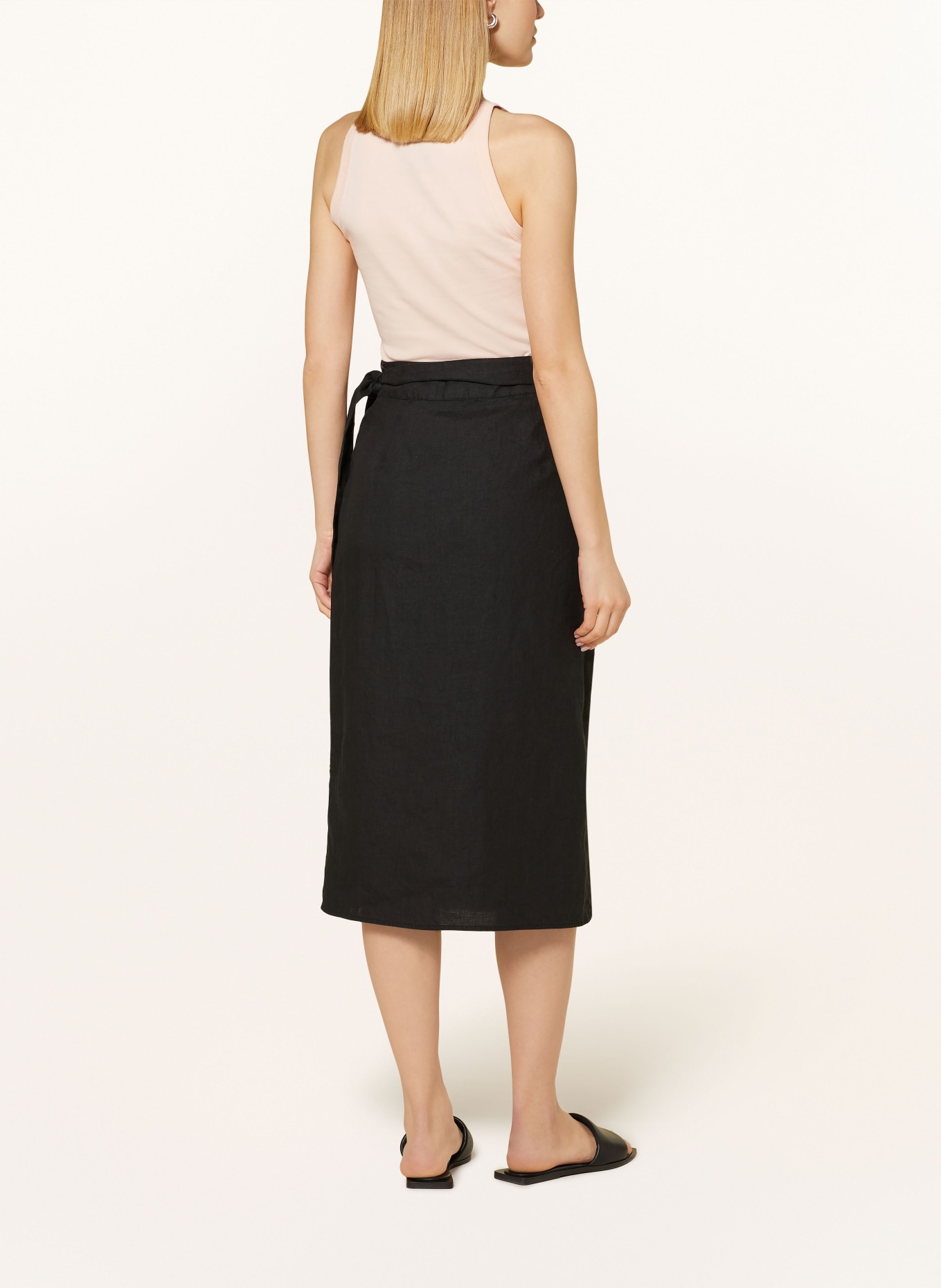 Marc O'Polo Wrap skirt in linen, Color: BLACK (Image 3)