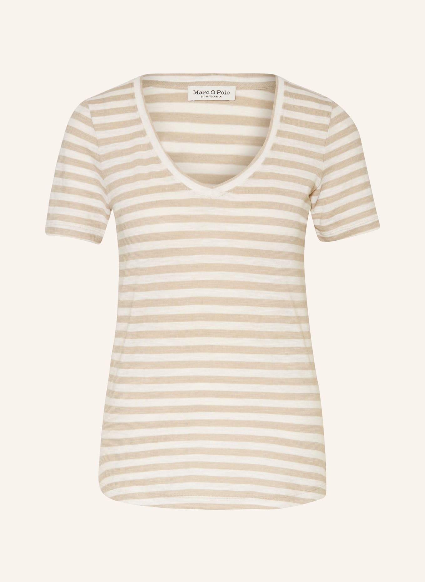 Marc O'Polo T-shirt, Color: BEIGE/ WHITE (Image 1)