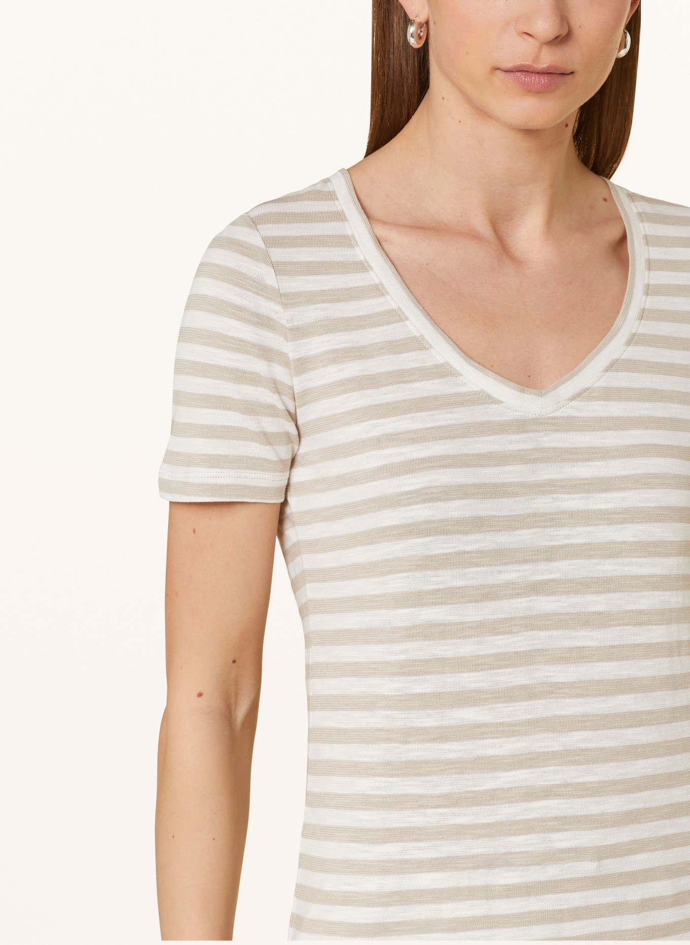 Marc O'Polo T-shirt, Color: BEIGE/ WHITE (Image 4)