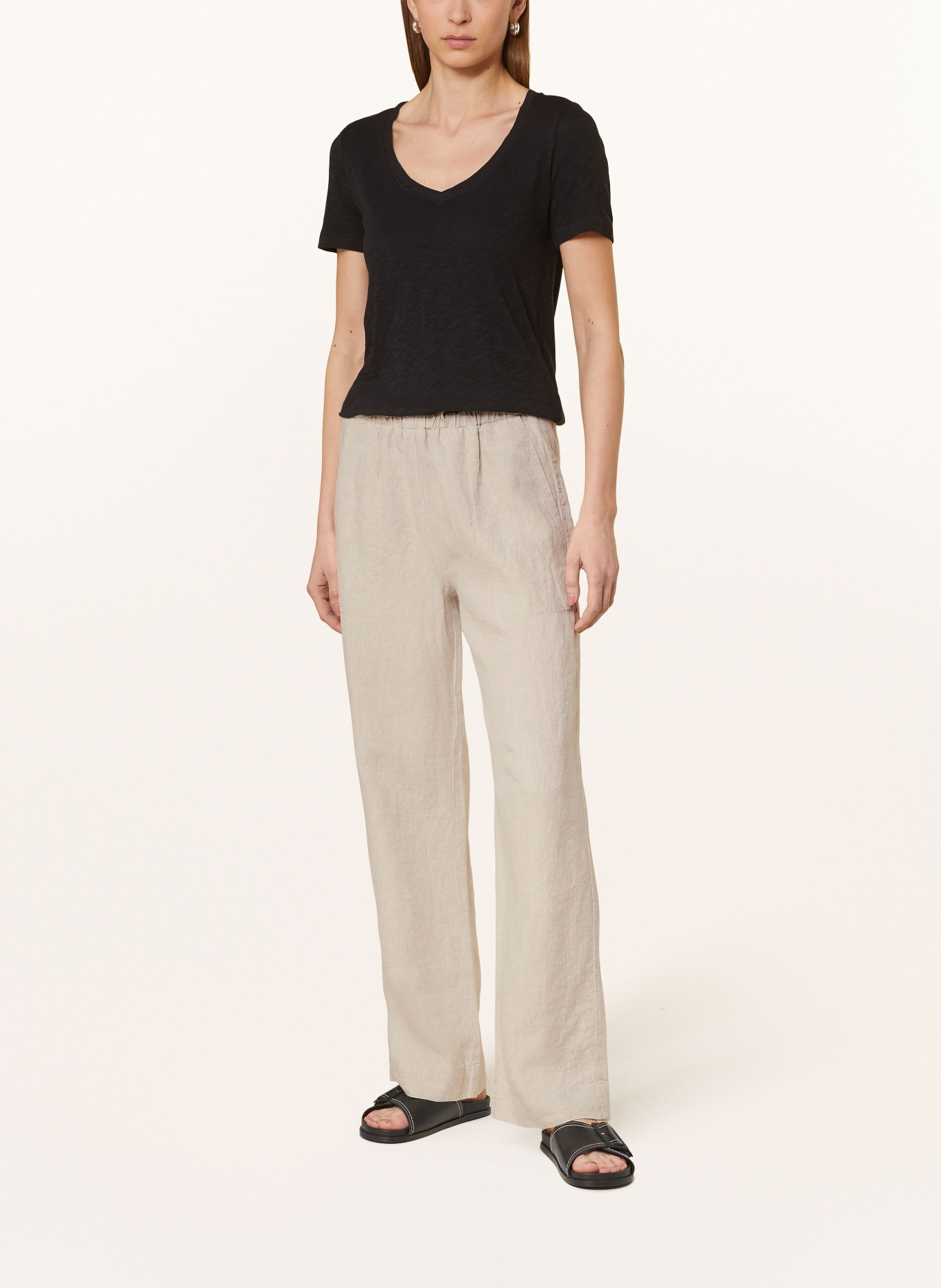 Marc O'Polo Linen pants in jogger style, Color: BEIGE (Image 2)