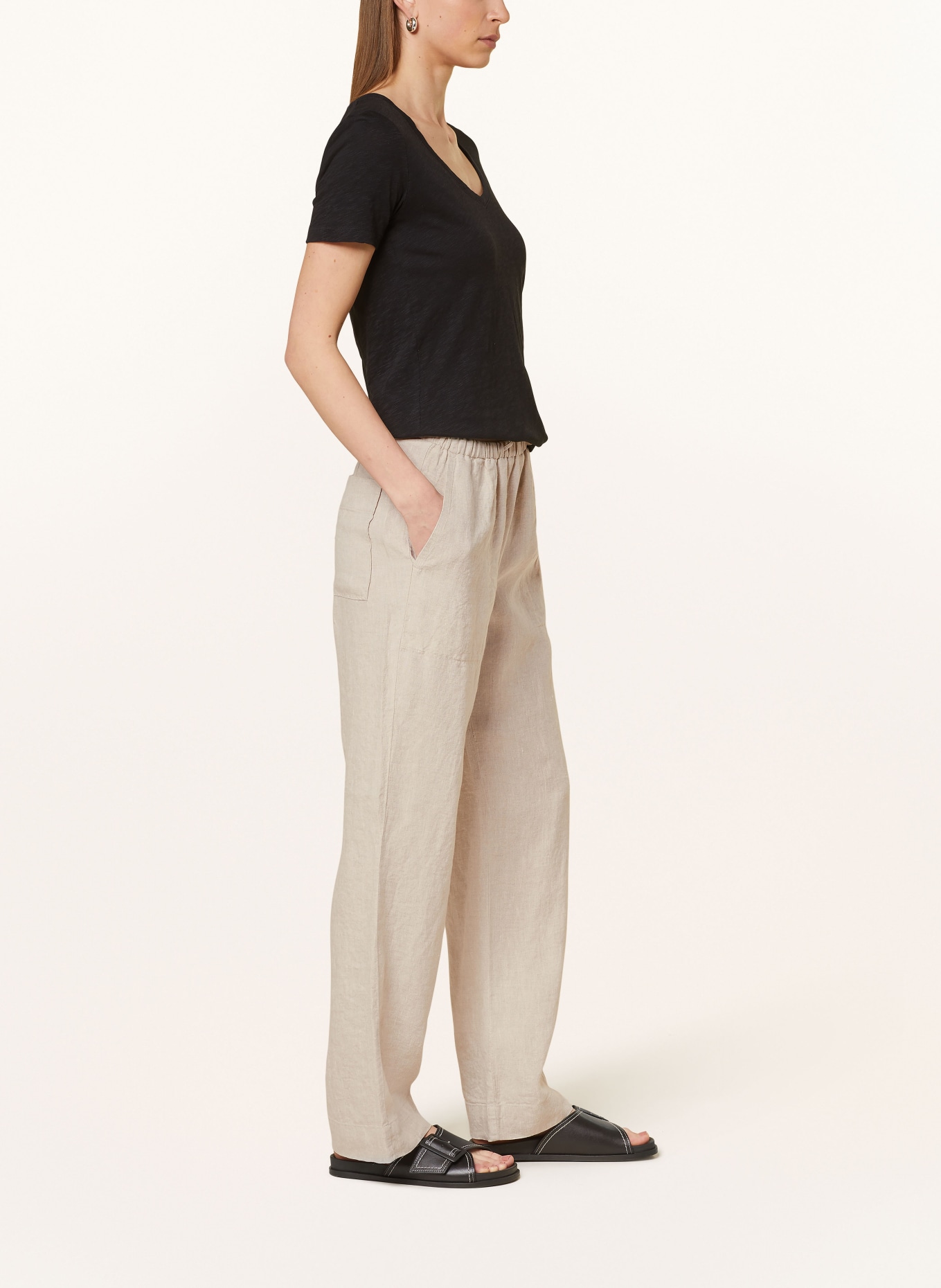 Marc O'Polo Linen pants in jogger style, Color: BEIGE (Image 4)