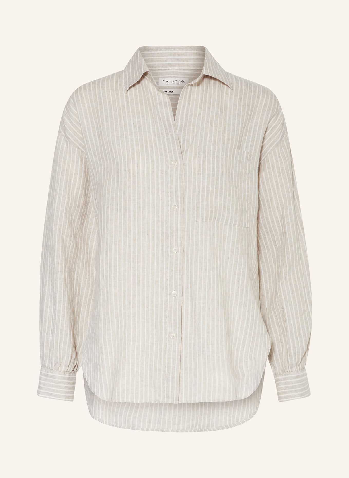 Marc O'Polo Shirt blouse made of linen, Color: BEIGE/ ECRU (Image 1)