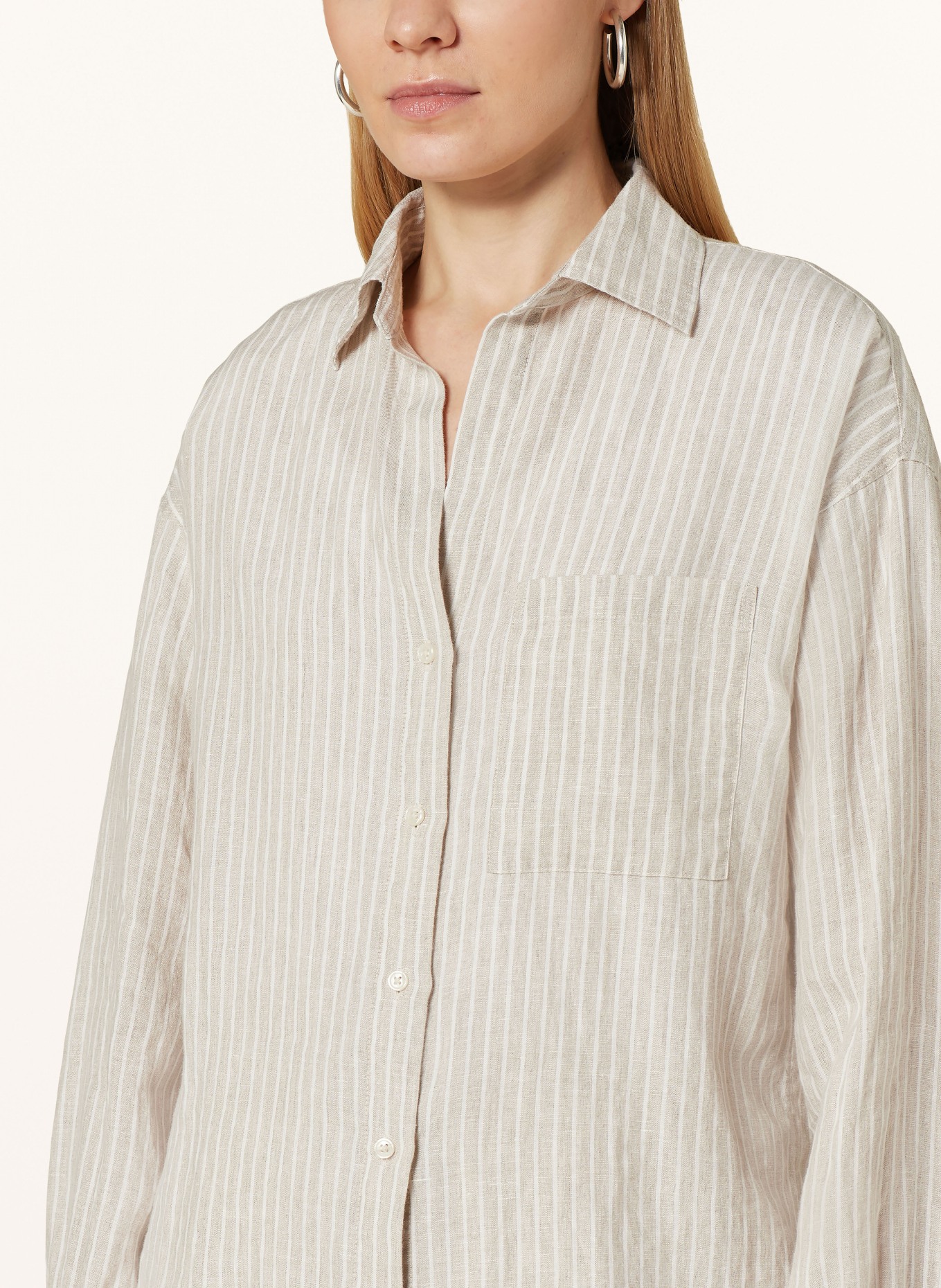 Marc O'Polo Shirt blouse made of linen, Color: BEIGE/ ECRU (Image 4)