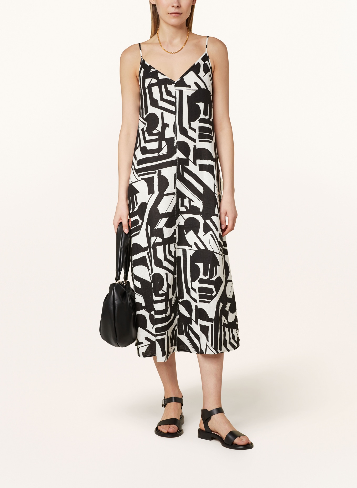Marc O'Polo Linen dress, Color: WHITE/ BLACK (Image 2)