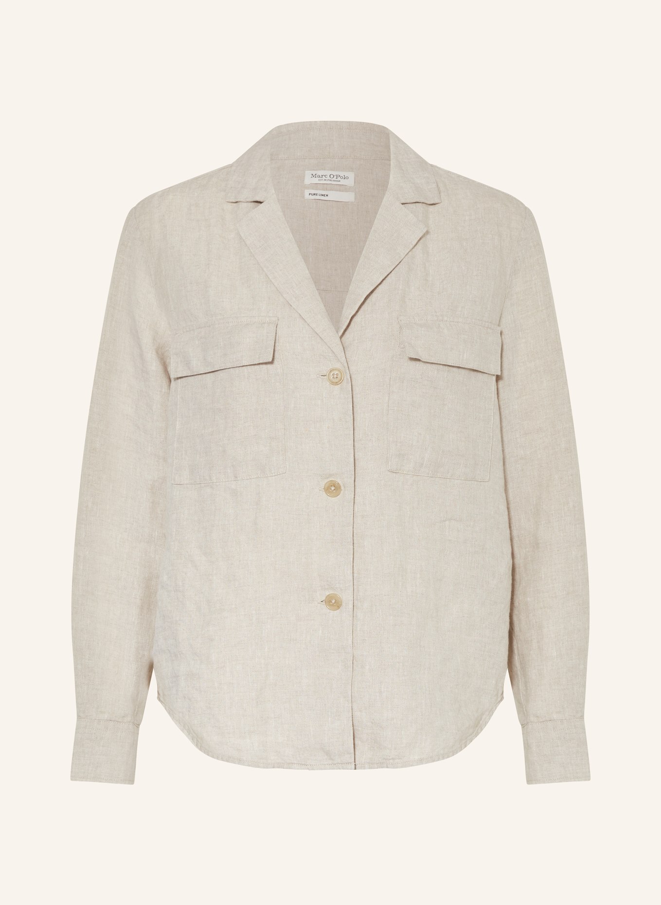 Marc O'Polo Shirt blouse made of linen, Color: BEIGE (Image 1)
