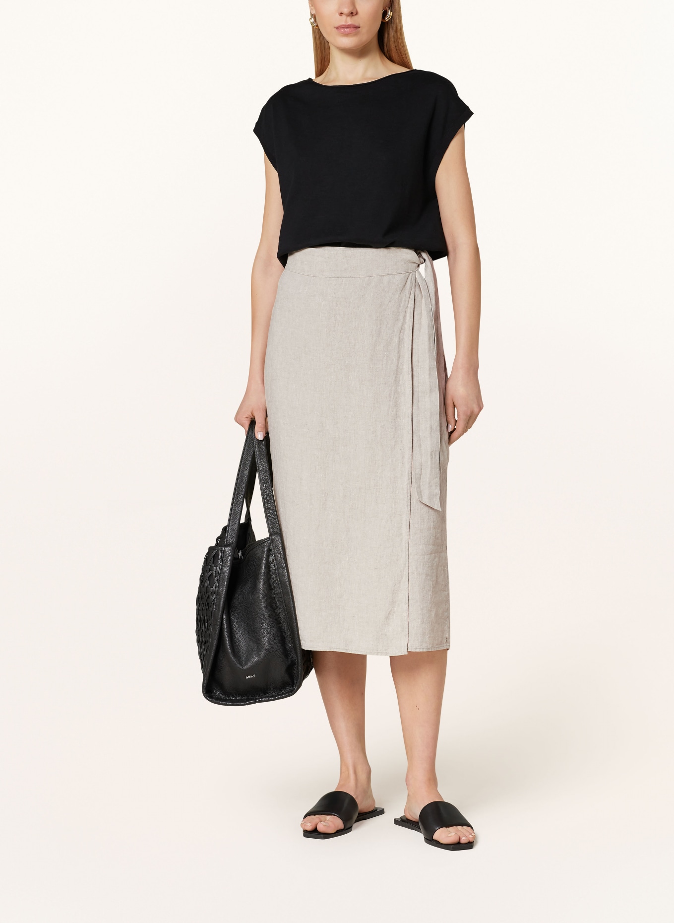 Marc O'Polo Wrap skirt in linen, Color: BEIGE (Image 2)